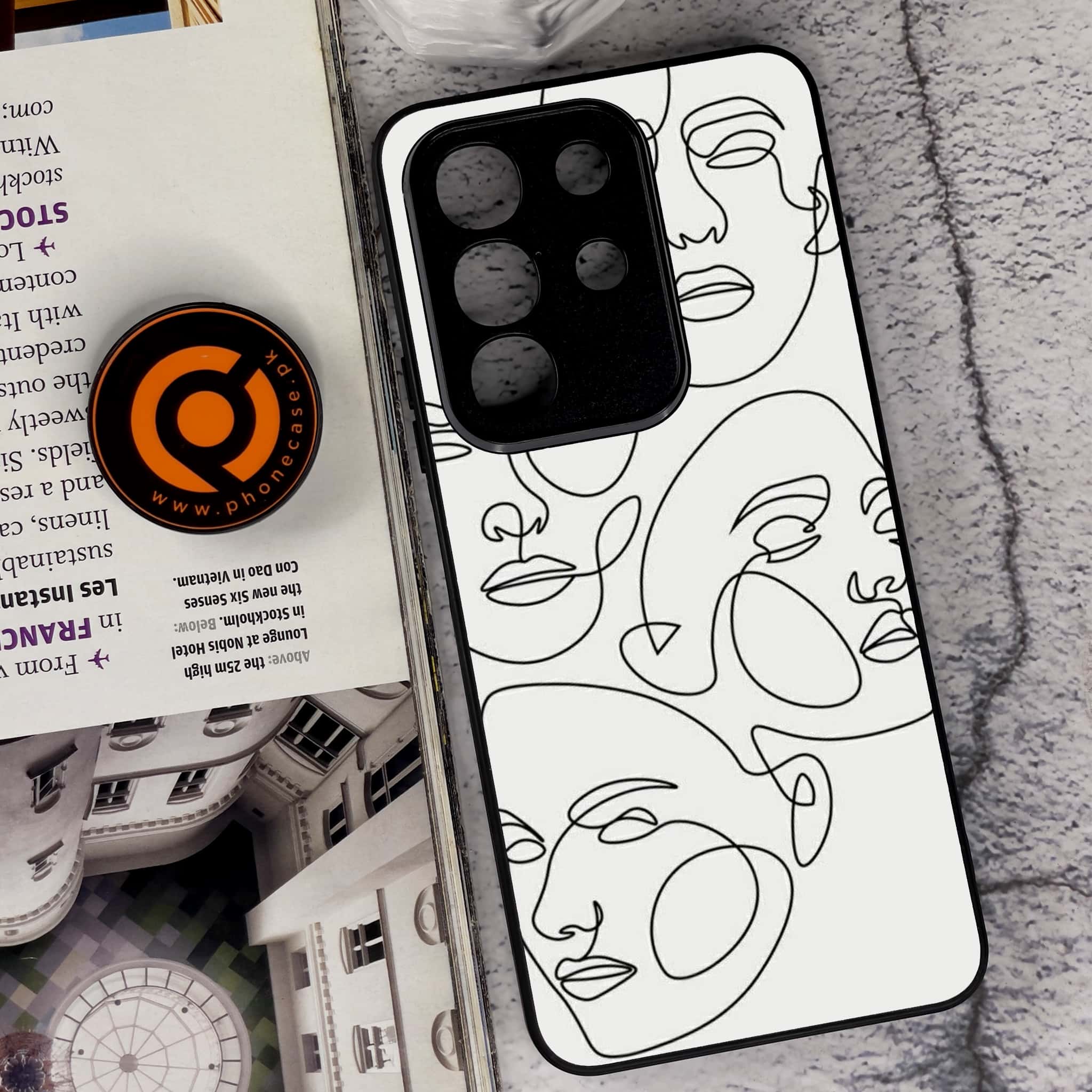 Vivo Y29 4G - Girls Line Art Series - Premium Metal Printed soft Bumper Shock Proof Case