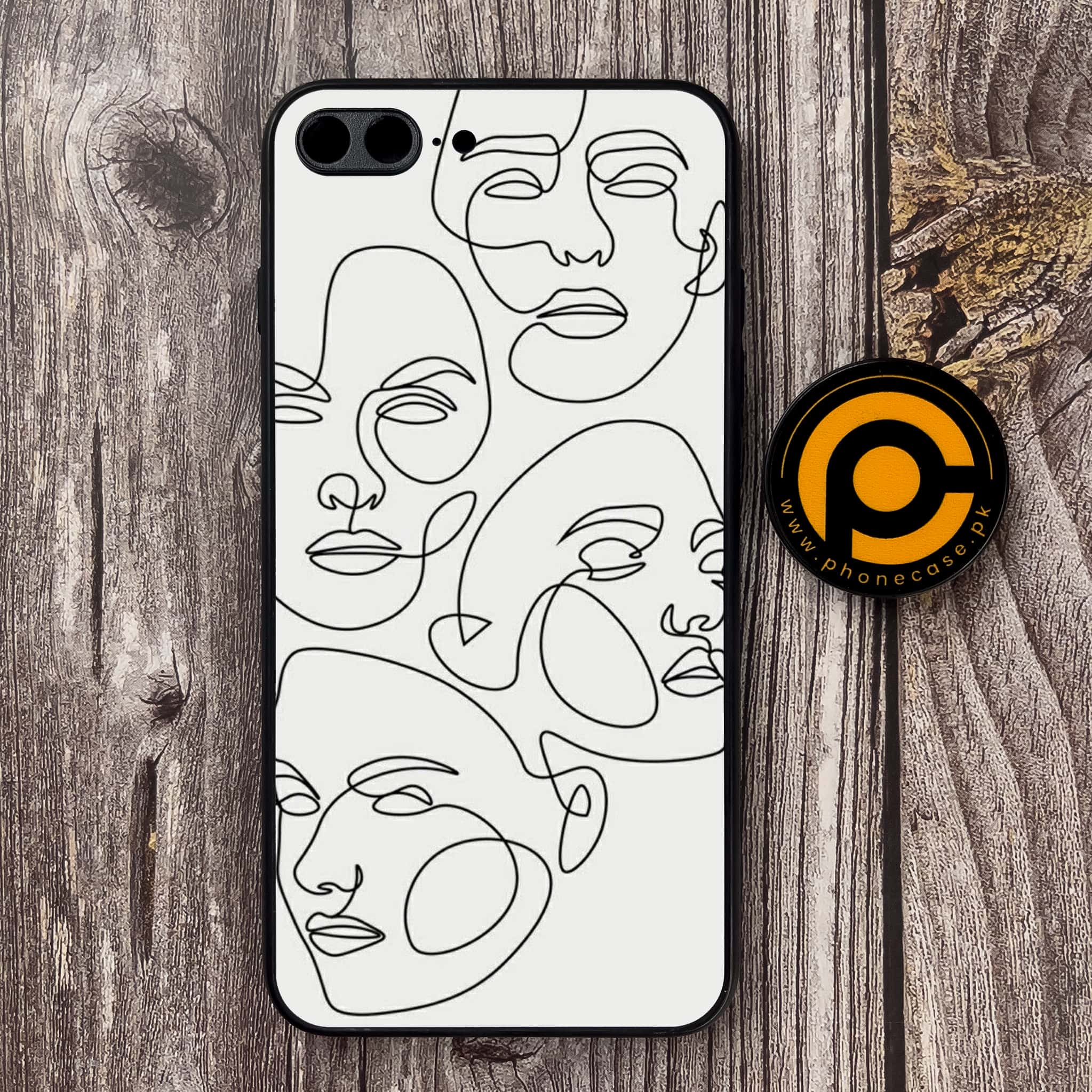 iPhone 7 Plus  - Girl Line Art Series - Premium Metal Printed soft Bumper shock Proof Case
