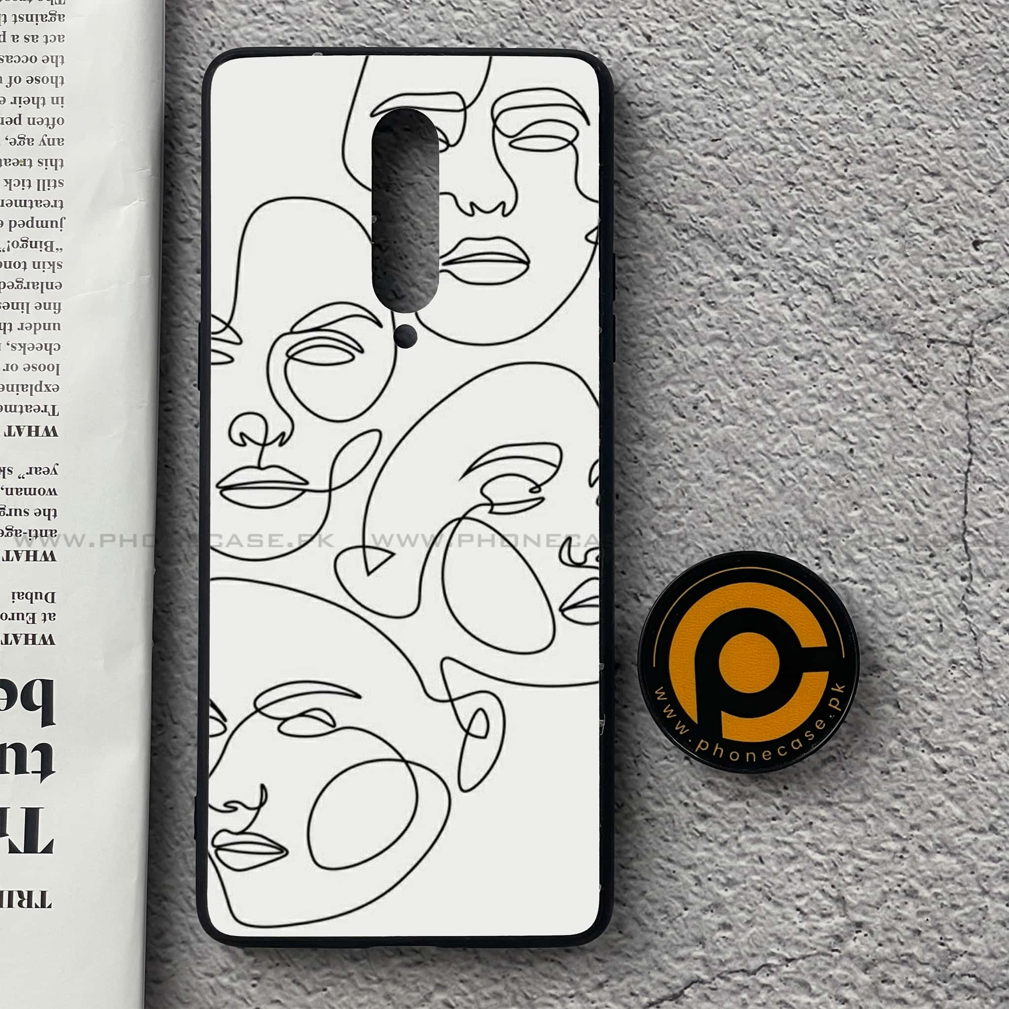 OnePlus 8 - Girl Line Art Series - Premium Printed Glass soft Bumper shock Proof Case