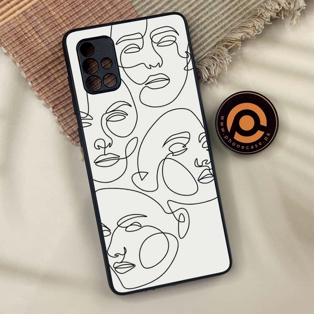 Samsung Galaxy A71 -  Girl Line Art Series - Premium Metal Printed soft Bumper shock Proof Case