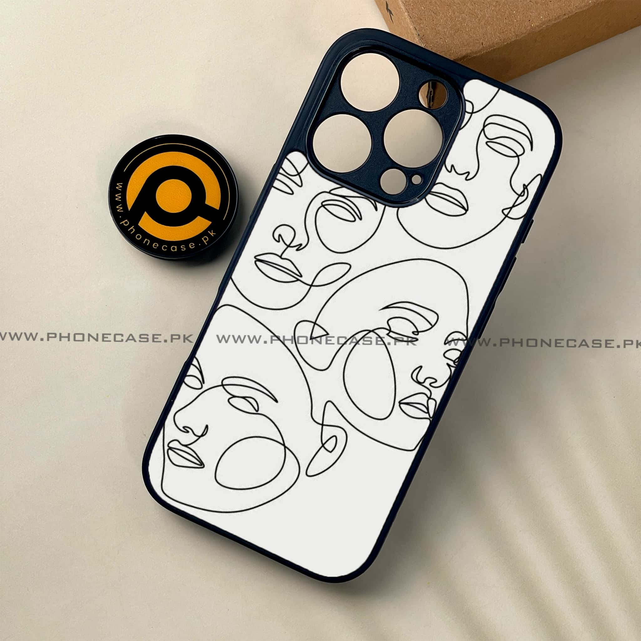 iPhone 16 Pro - Girls Line Art Series - Premium Printed Glass soft Bumper shock Proof Case