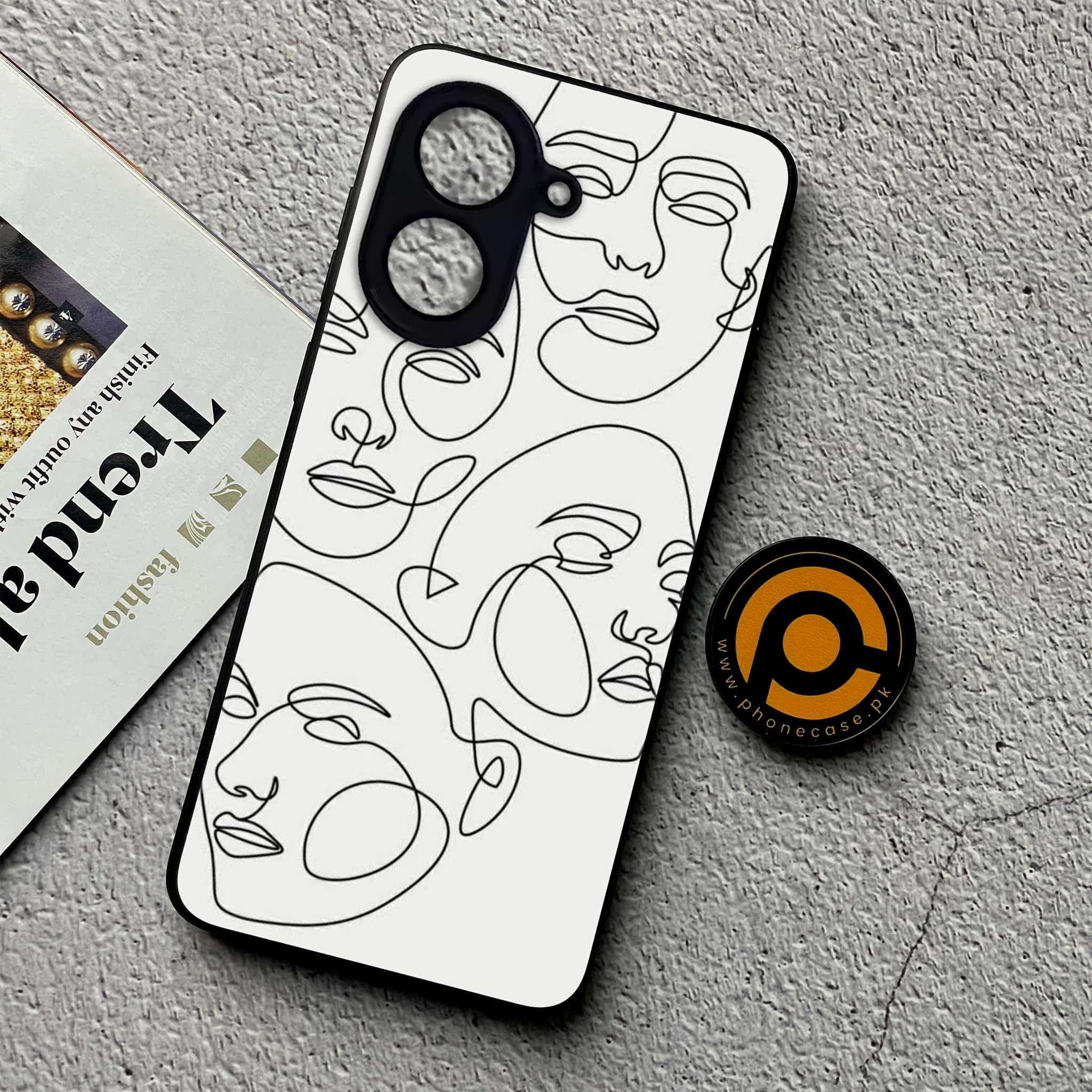 Xiaomi Redmi A5 - Girls Line Art Series - Premium Metal Printed soft Bumper shock Proof Case