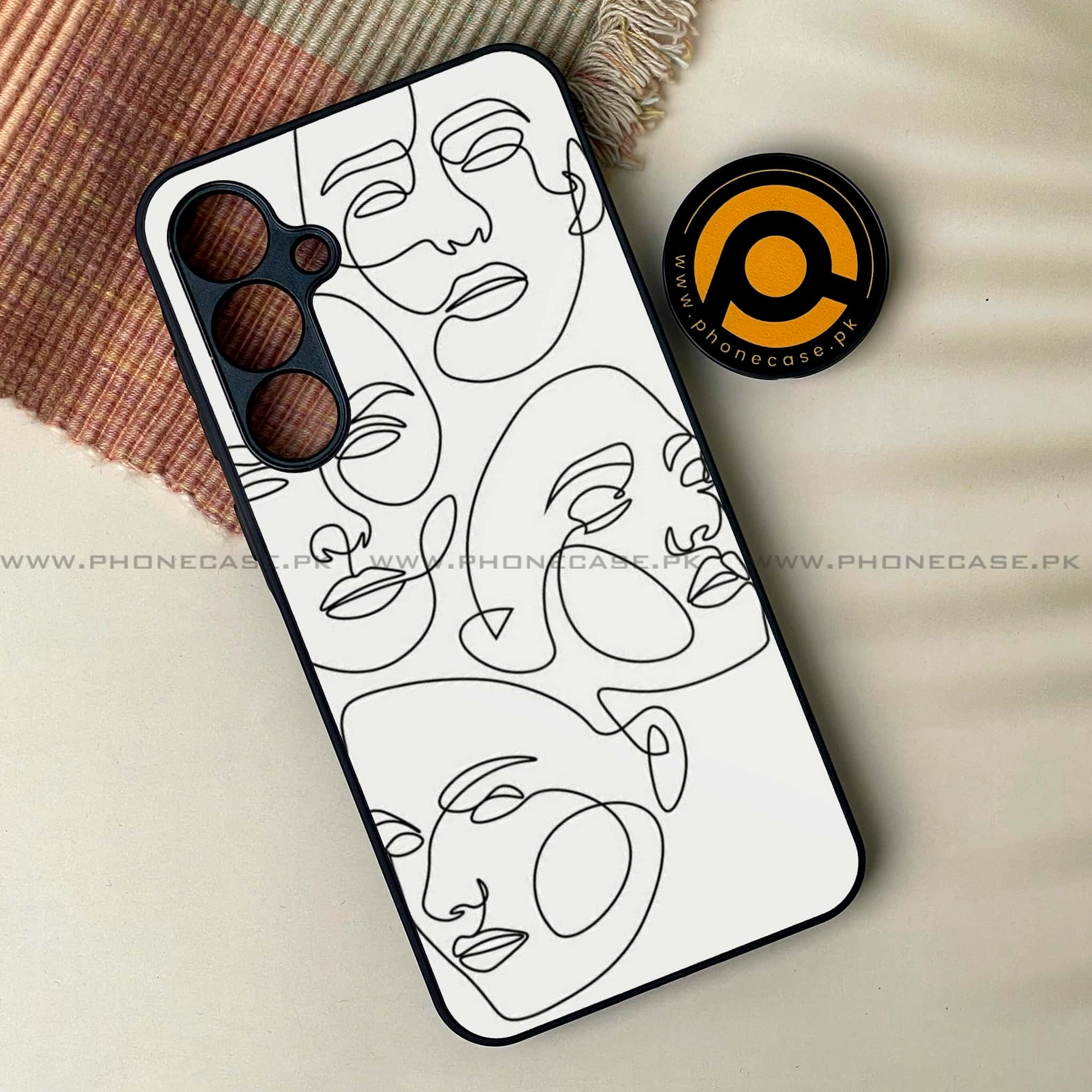 Samsung Galaxy A54 - Girls Line Art Series - Premium Printed Glass soft Bumper shock Proof Case