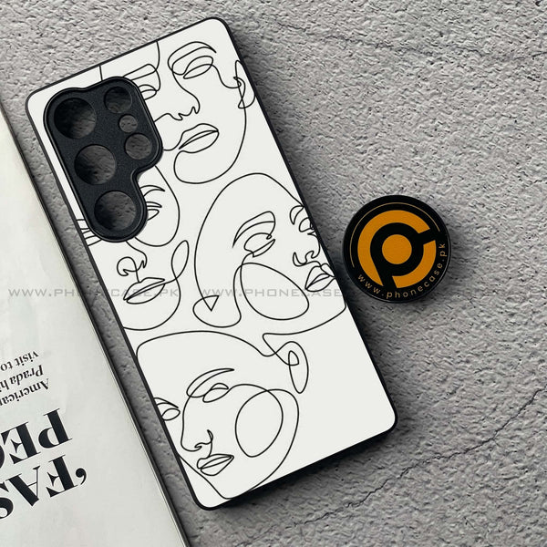 Girl Line Art Design 3 - Premium Metal Phone Case All Models