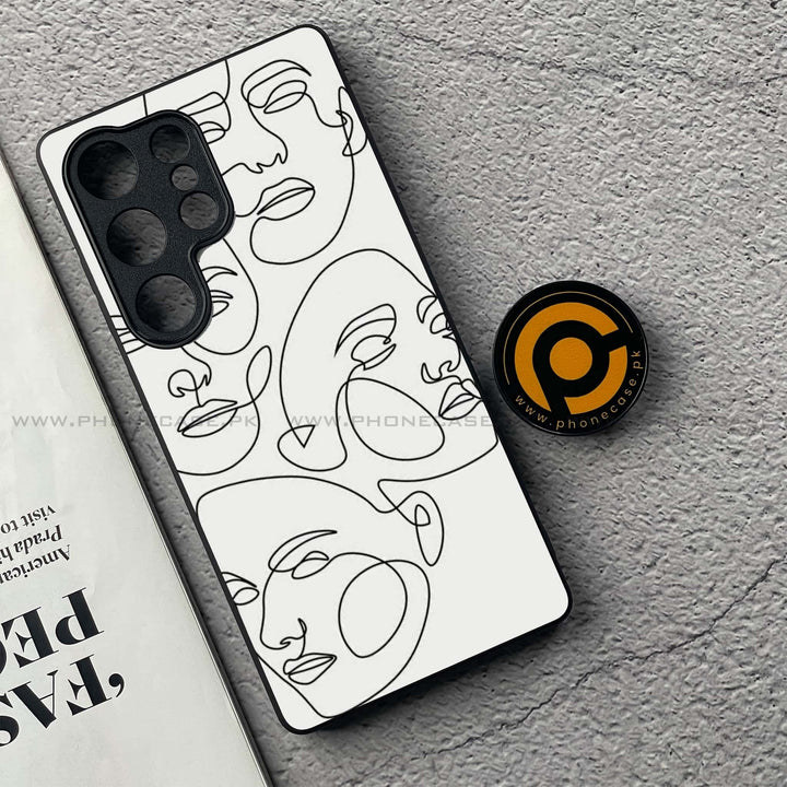 Girl Line Art Design 3 - Premium Metal Phone Case All Models