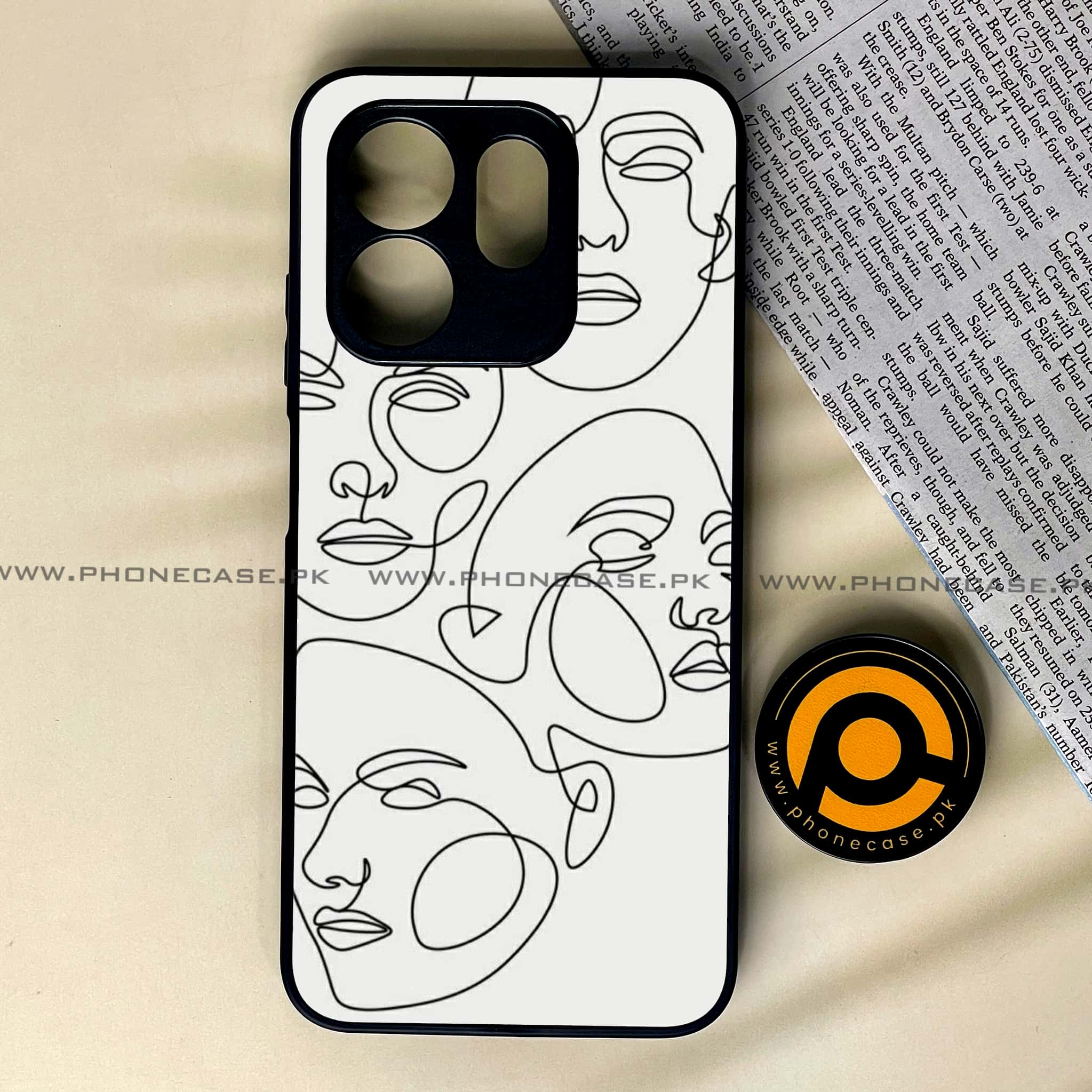 Infinix Smart 9 HD - Girls Line Art Series - Premium Metal Printed soft Bumper shock Proof Case