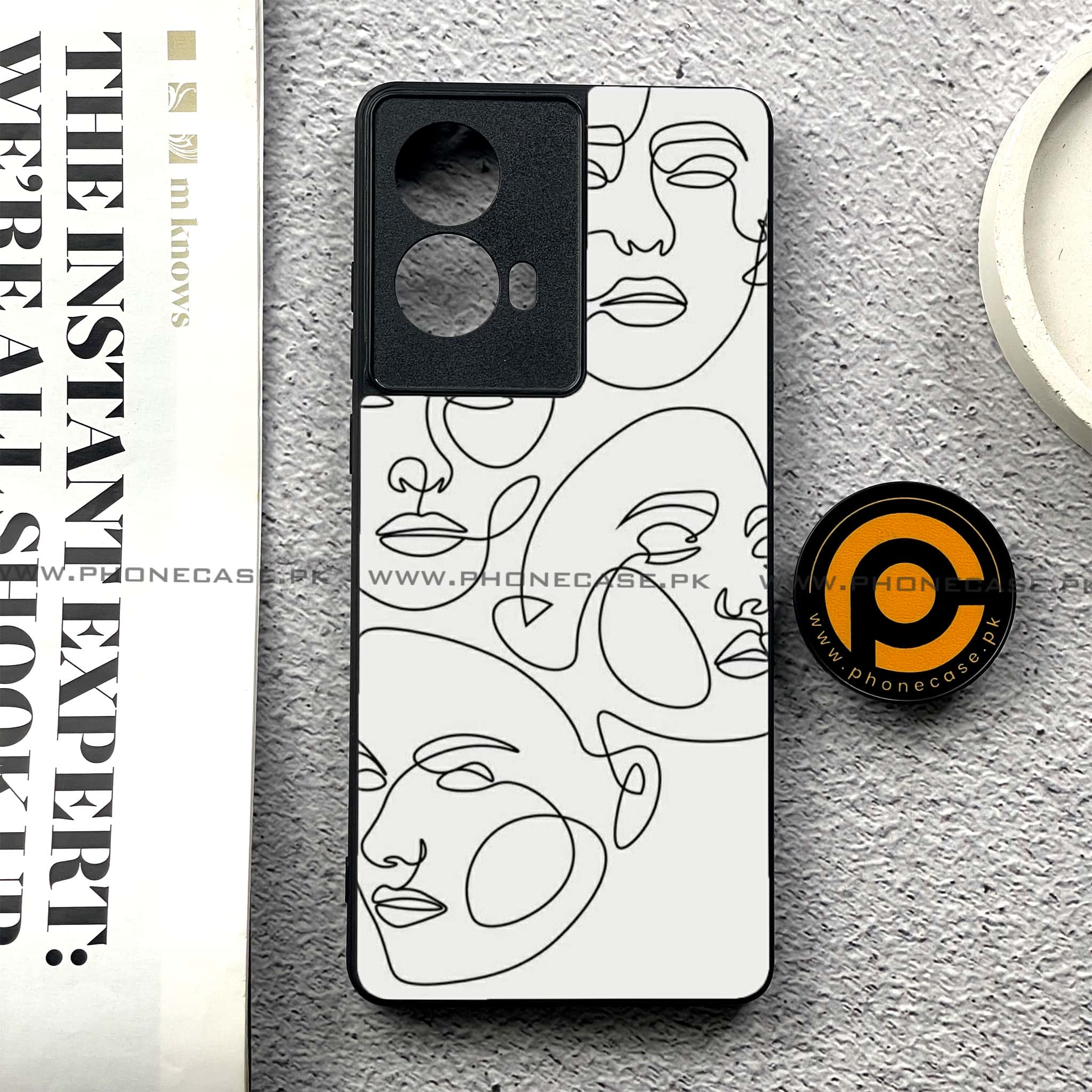 Moto G85 - Girls Line Art Series - Premium Printed Glass soft Bumper shock Proof Case