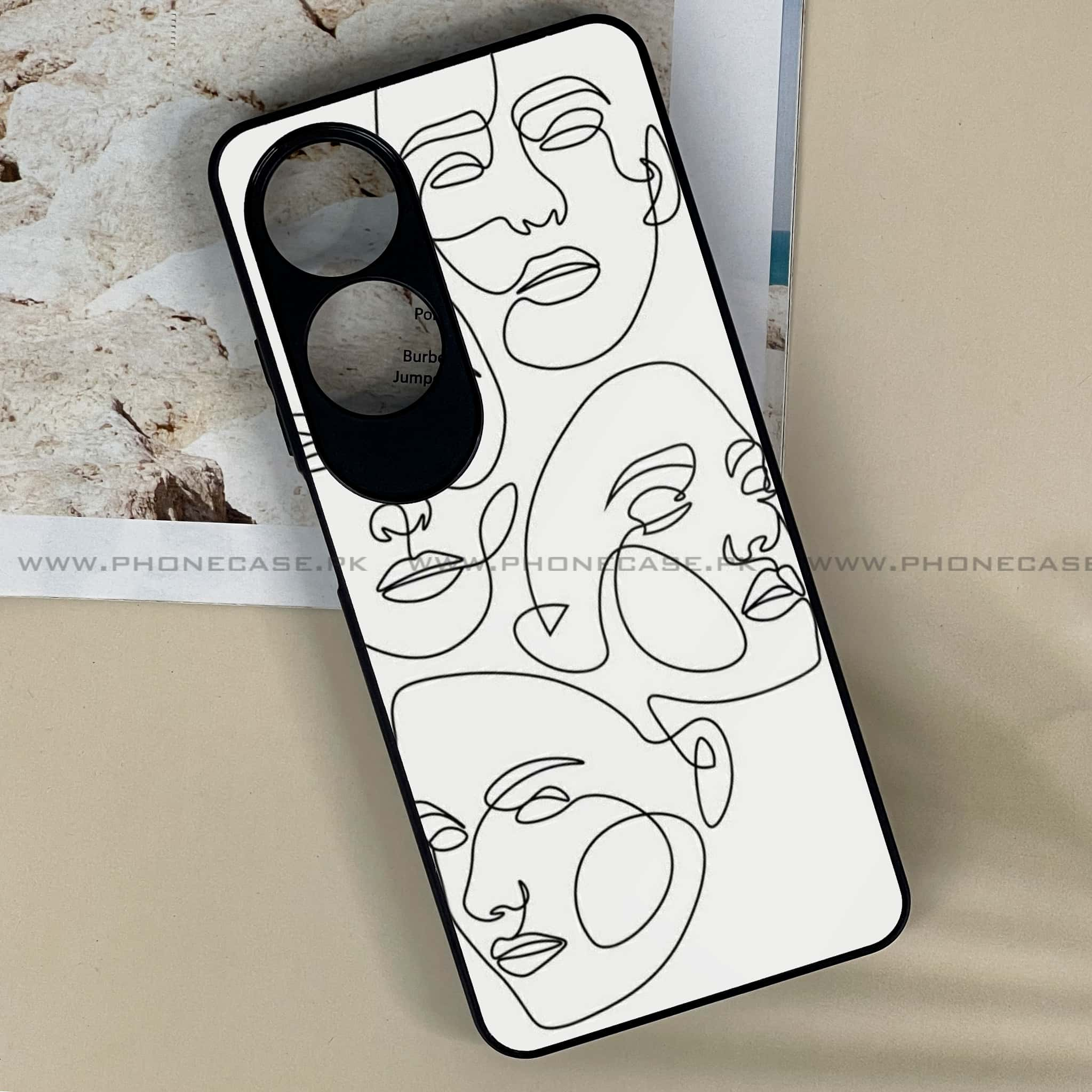 Oppo A60 - Girls Line Art Series - Premium Printed Metal soft Bumper shock Proof Case