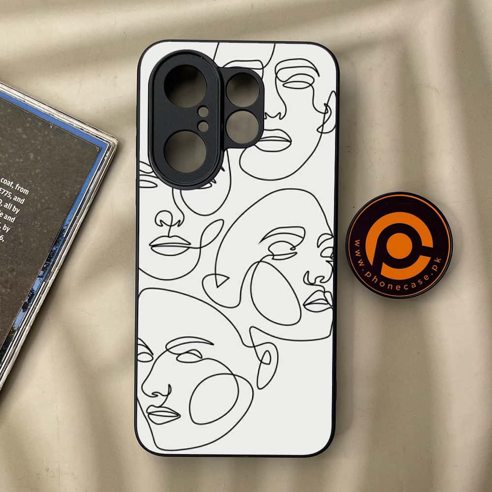 Vivo X200 FE - Girls Line Art Series - Premium Metal Printed soft Bumper Shock Proof Case
