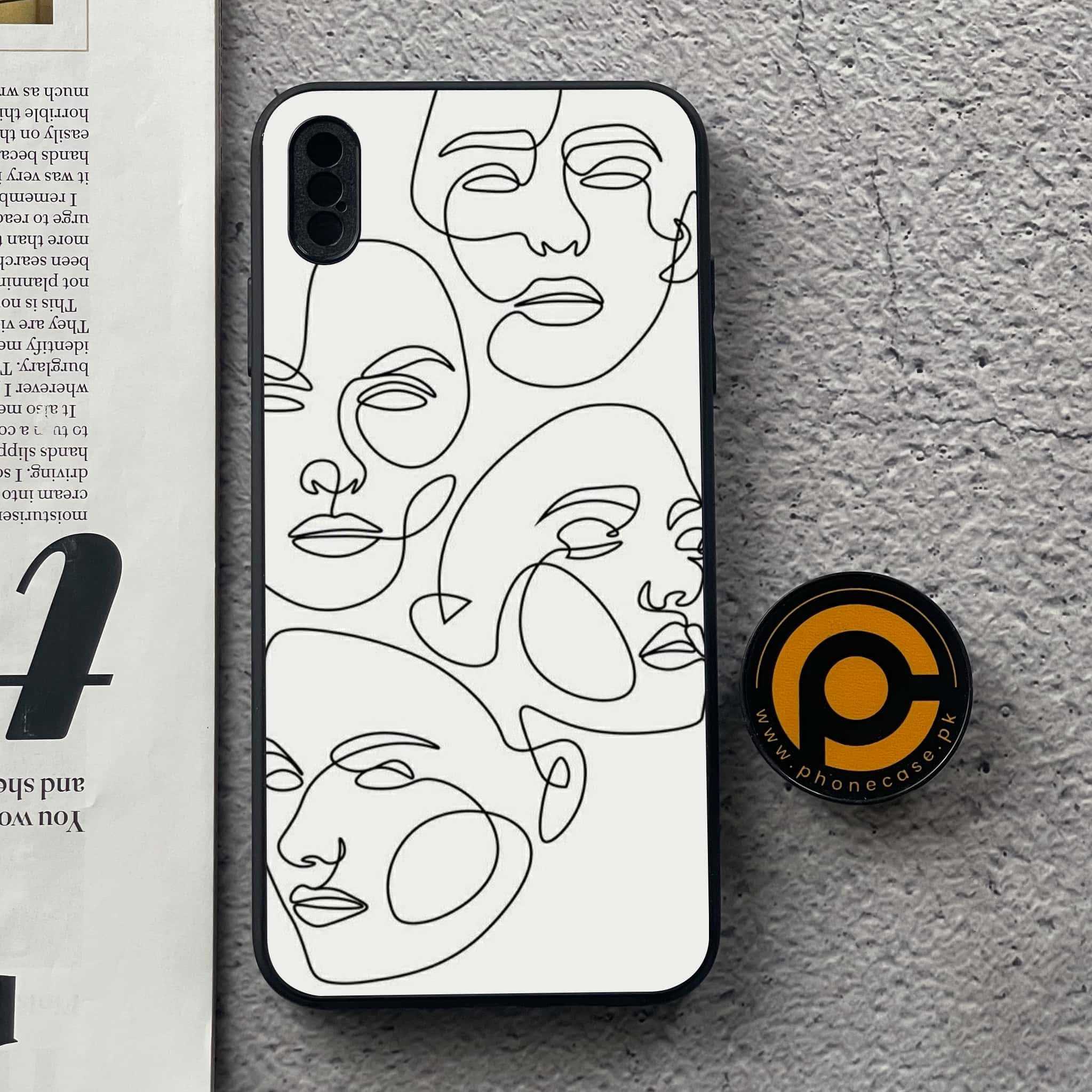 iPhone XS Max - Girls Line Art - Premium Metal Printed soft Bumper shock Proof Case