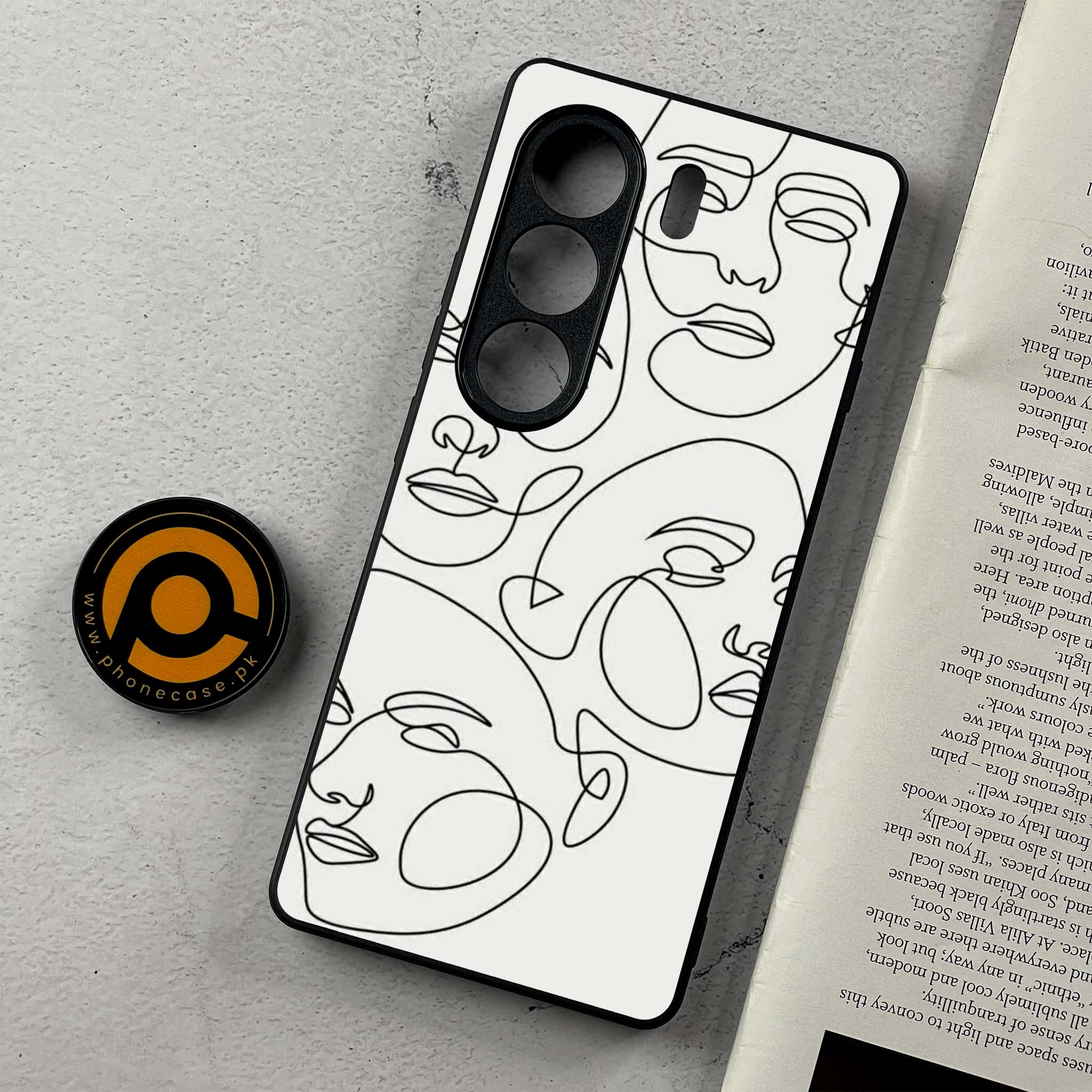 Tecno Camon 40 Pro - Girls Line Art Series - Premium Metal Printed Soft Bumper Shockproof Case