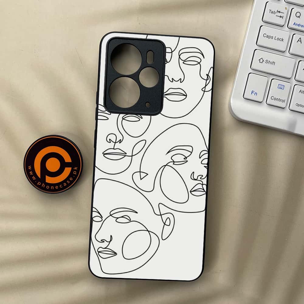 Realme 14 5G - Girls Line Art Series - Premium Metal Printed soft Bumper Shock Proof Case