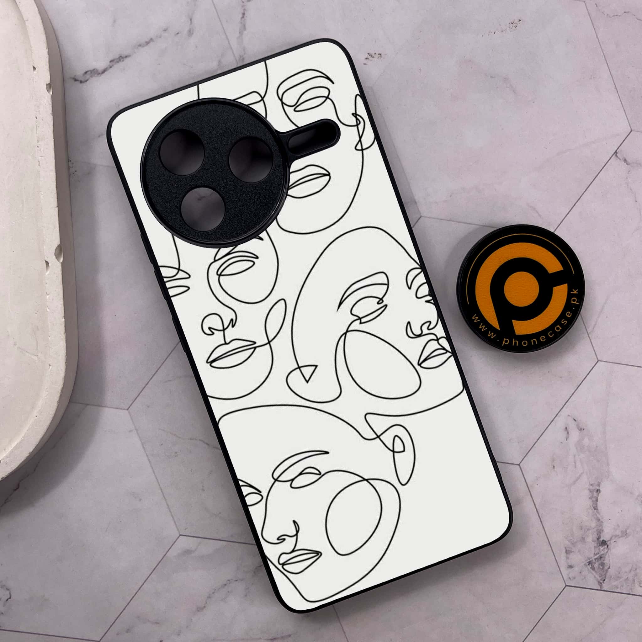 Xiaomi Poco F7 Pro 5G - Girls Line Art Series - Premium Metal Printed soft Bumper shock Proof Case