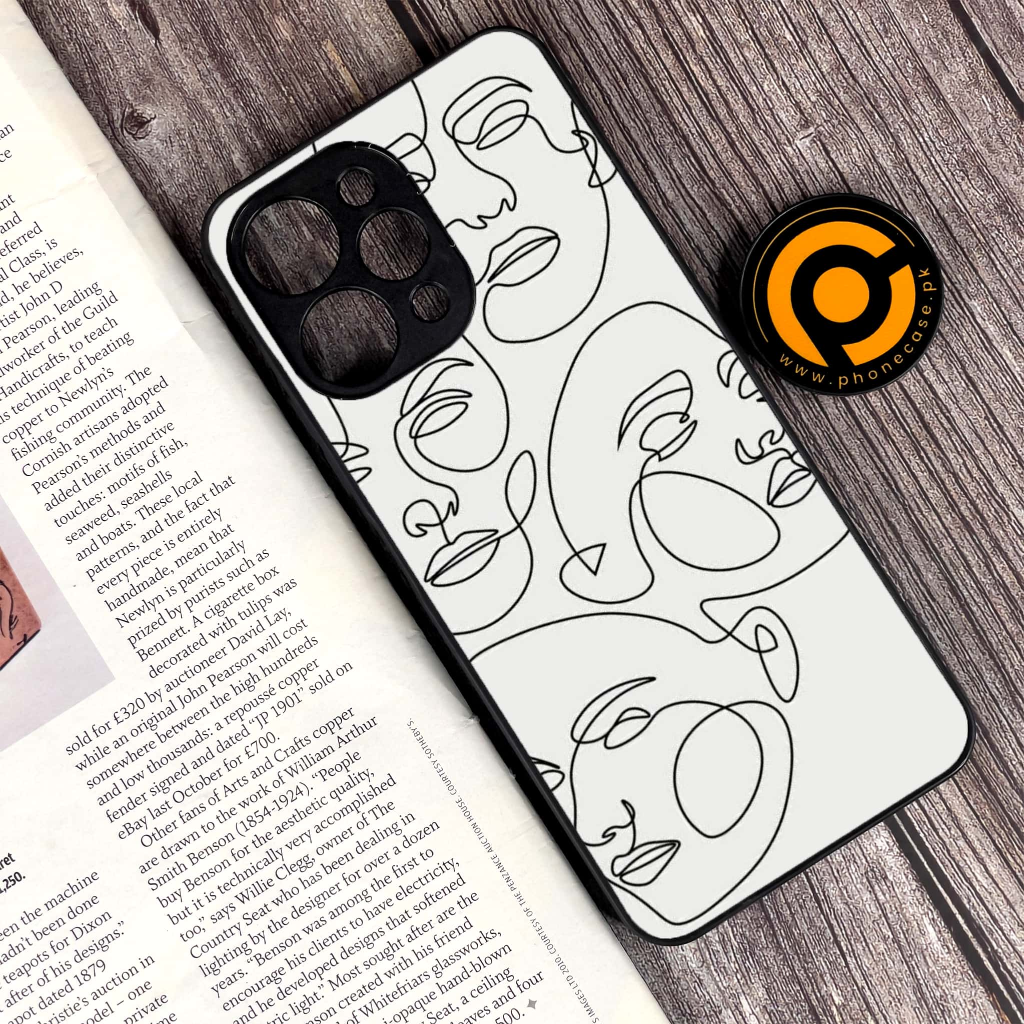 Xiaomi Redmi 12 - Girls Line Art Series - Premium Printed Glass soft Bumper shock Proof Case
