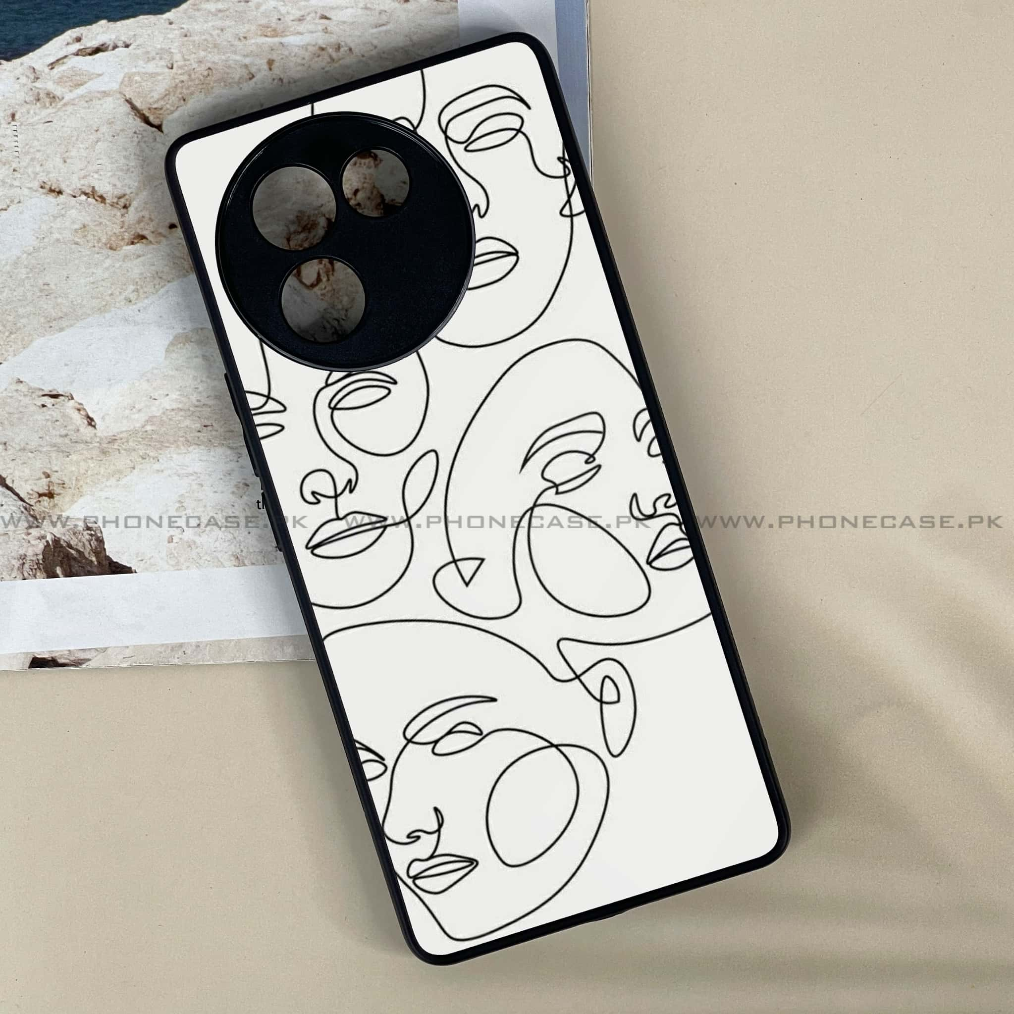 Vivo V30E - Girls Line Art Series - Premium Printed Metal soft Bumper shock Proof Case