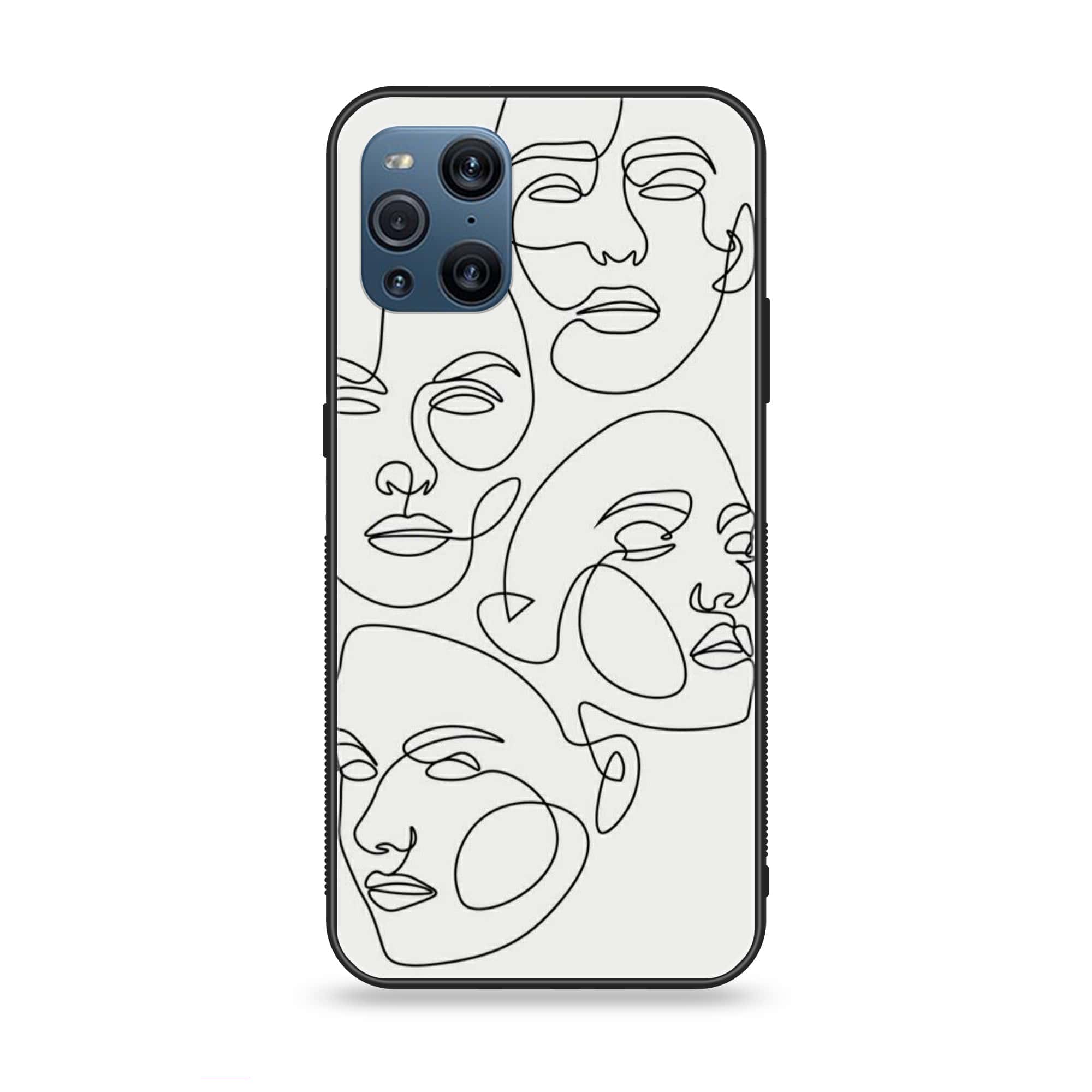Oppo Find X3 - Girl line art Series - Premium Printed Glass soft Bumper shock Proof Case