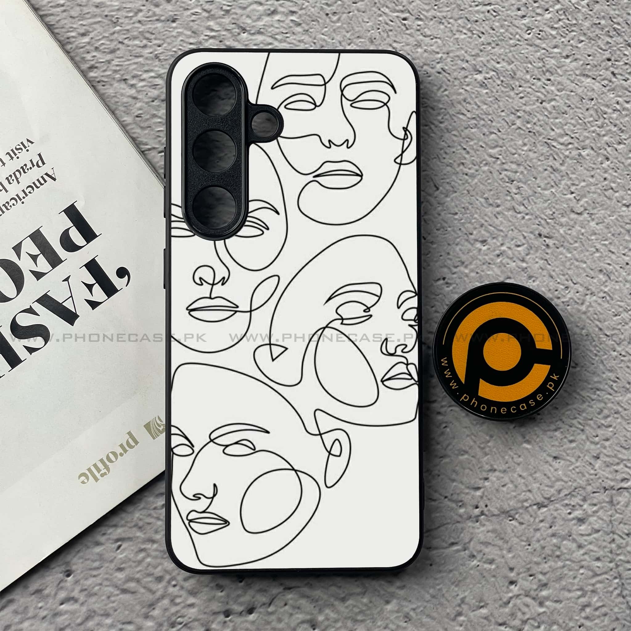Samsung Galaxy S25 FE - Girls Line Art Series - Premium Metal Printed soft Bumper shock Proof Case