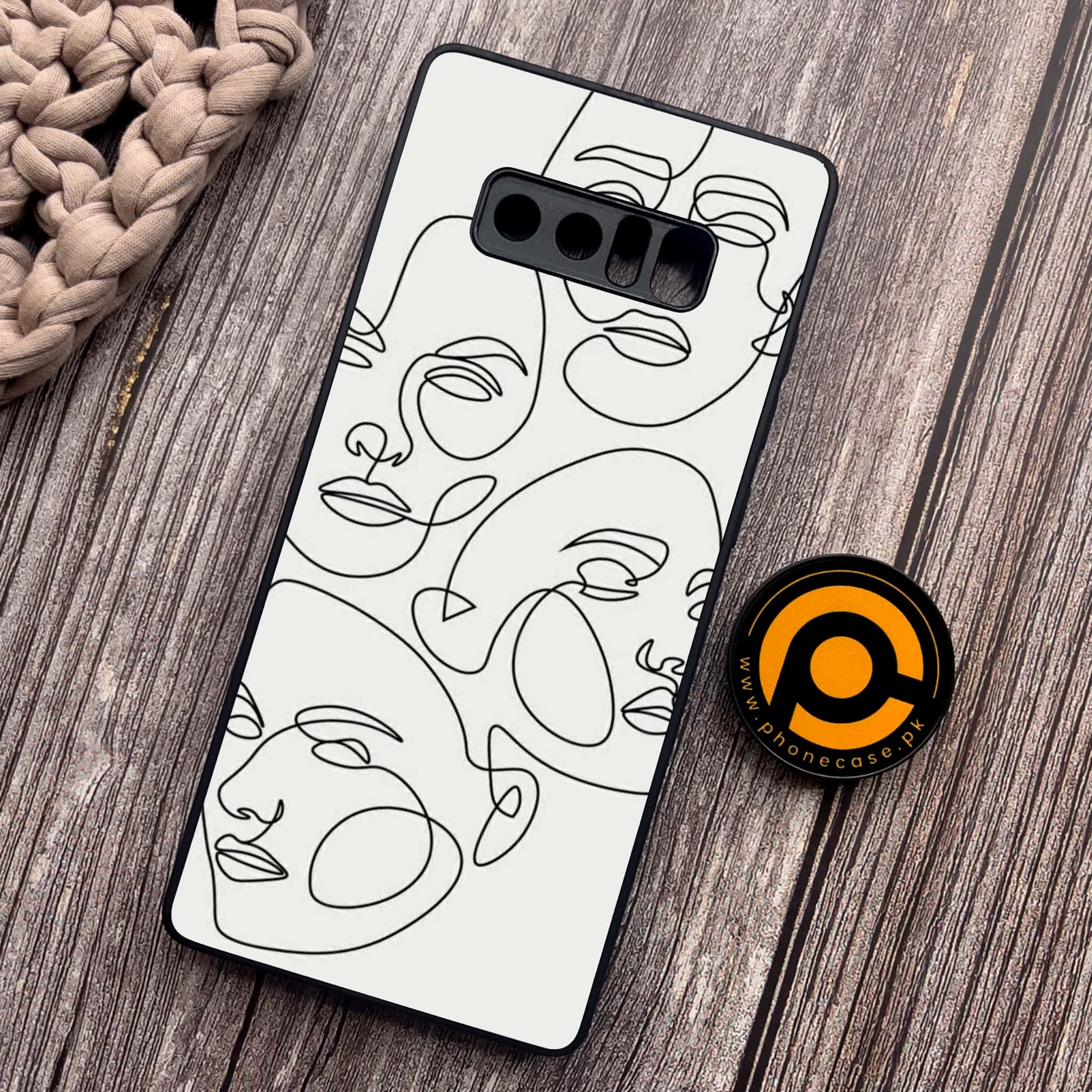 Samsung Galaxy Note 8 Girl line Art  Series Premium Metal Printed soft Bumper shock Proof Case
