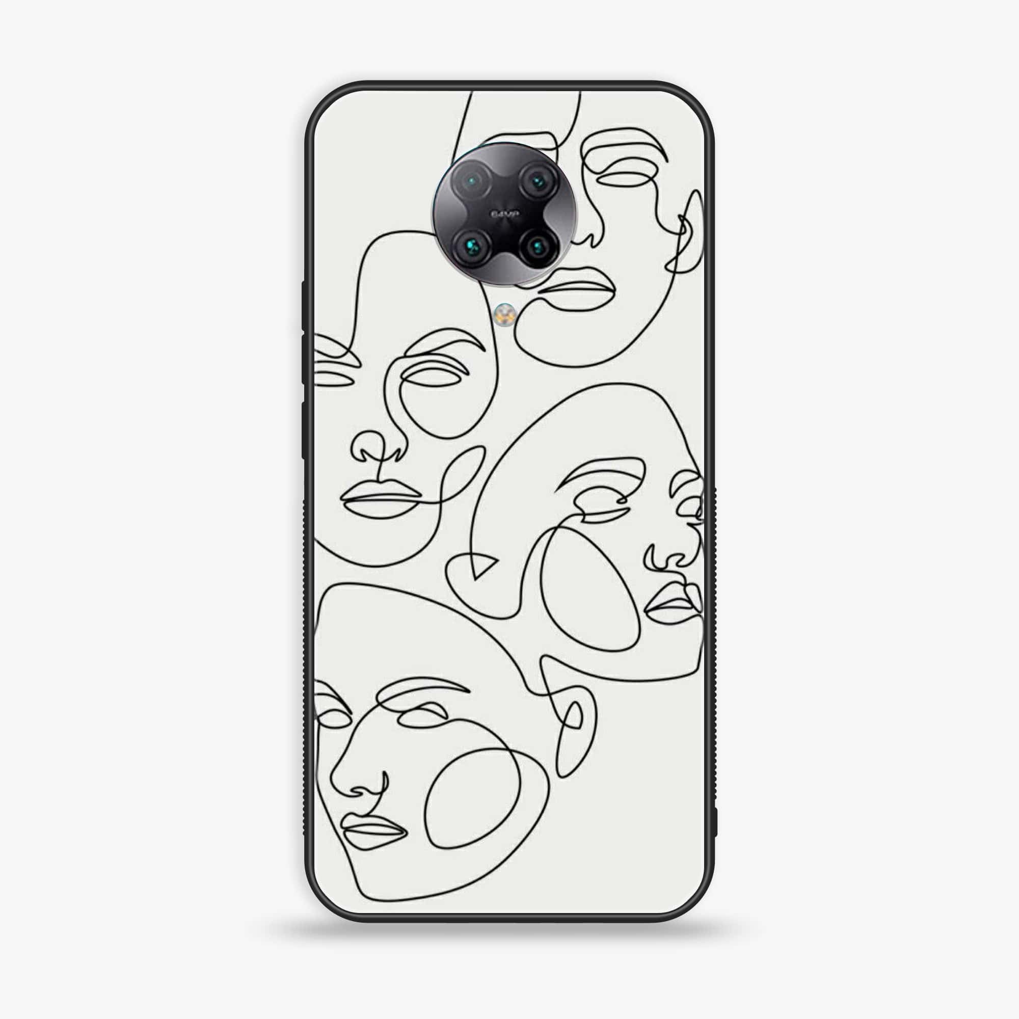 Xiaomi Poco F2 Pro - Girl Line Art Series - Premium Printed Glass soft Bumper shock Proof Case