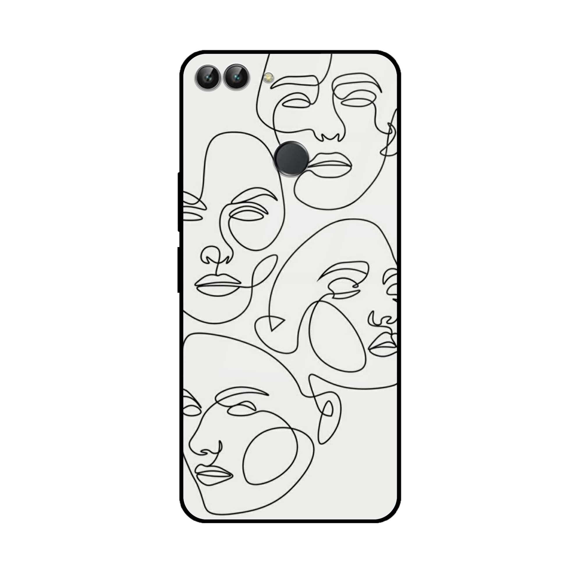 Huawei P Smart - Girls Line Art Series - Premium Printed Glass soft Bumper shock Proof Case