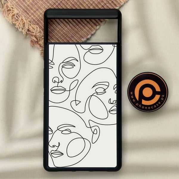 Google Pixel 6 - Girls Line Art Series Design 1  - Premium Metal Printed soft Bumper Shock Proof Case CS-21293