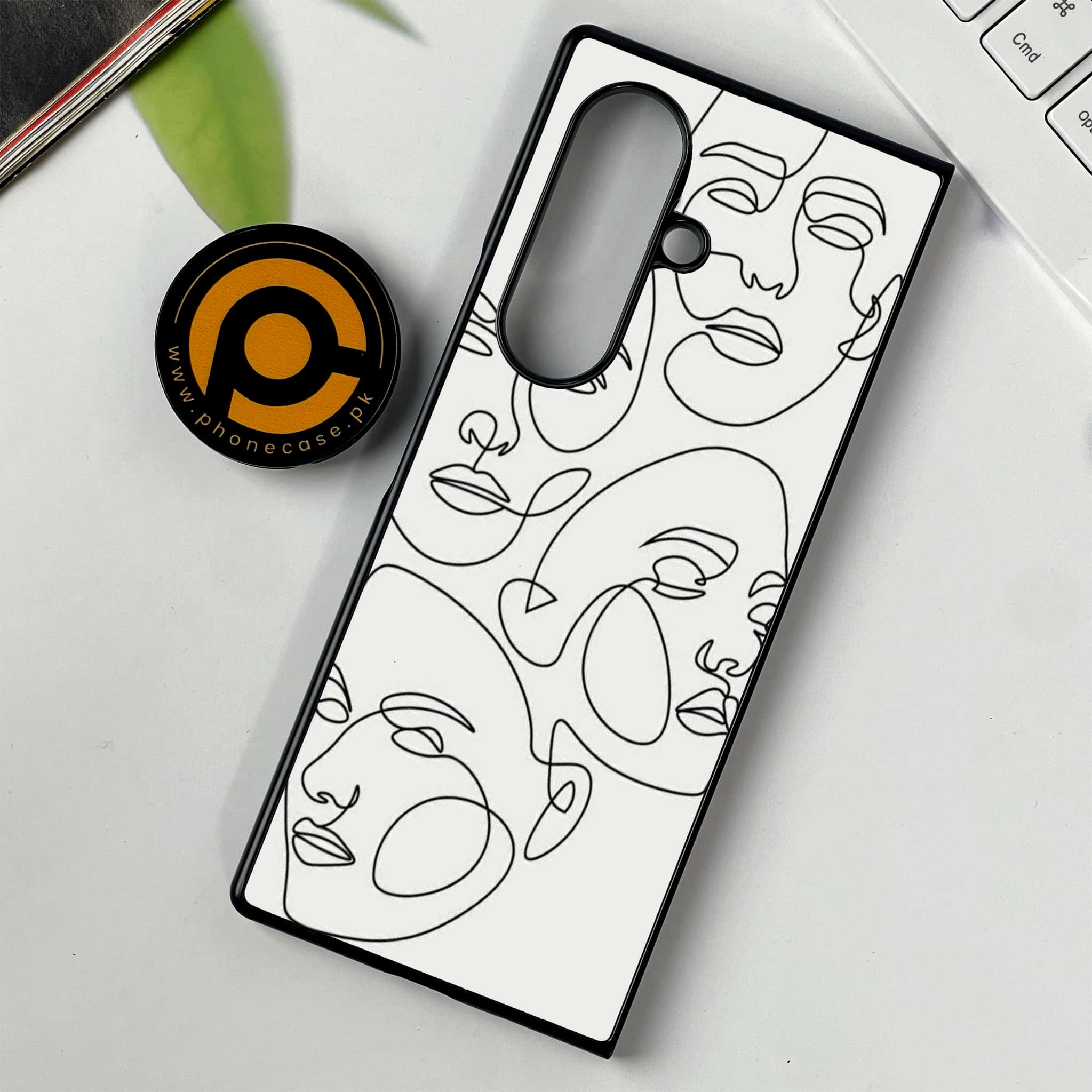 Samsung Galaxy Z Fold 7 - Girls Line Art Series - Premium Metal Printed soft Bumper shock Proof Case