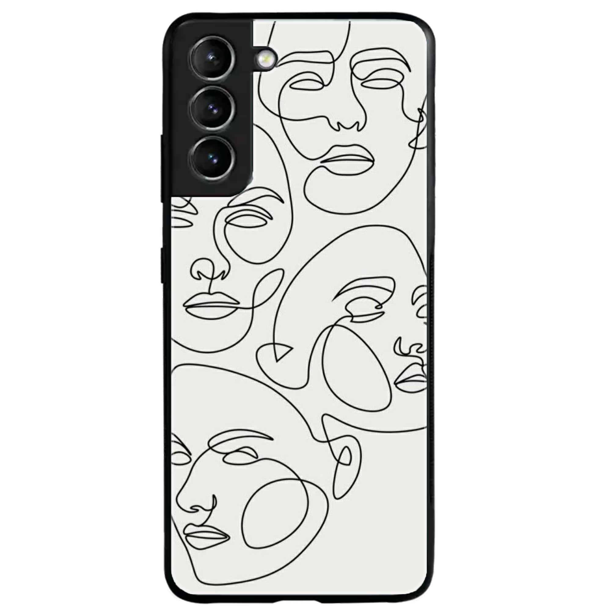 Samsung Galaxy S21 - Girl Line Art Series - Premium Printed Glass soft Bumper shock Proof Case