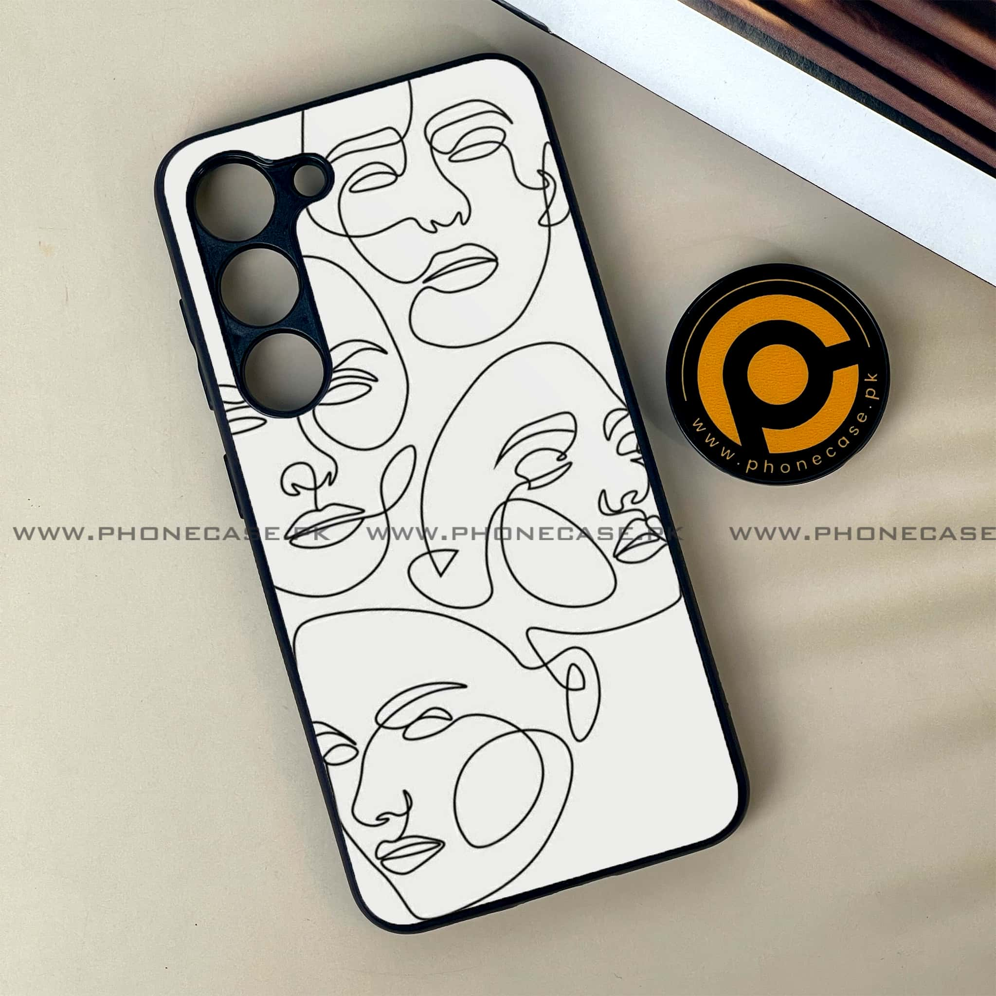 Samsung Galaxy S23 - Girls Line Art Series - Premium Printed Glass soft Bumper shock Proof Case