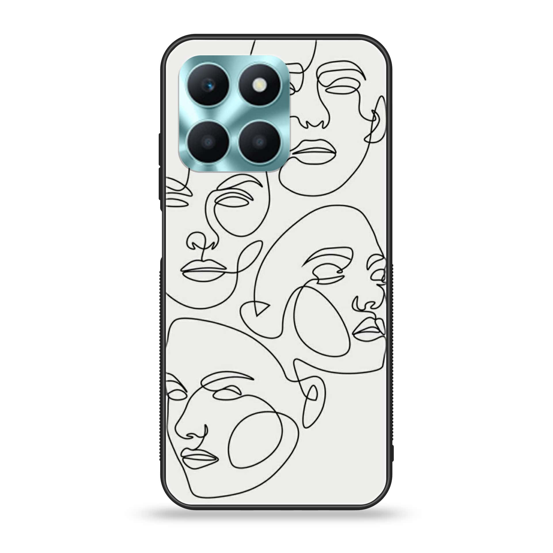 Honor X6a - Girls Line Art Series - Premium Printed Glass soft Bumper shock Proof Case