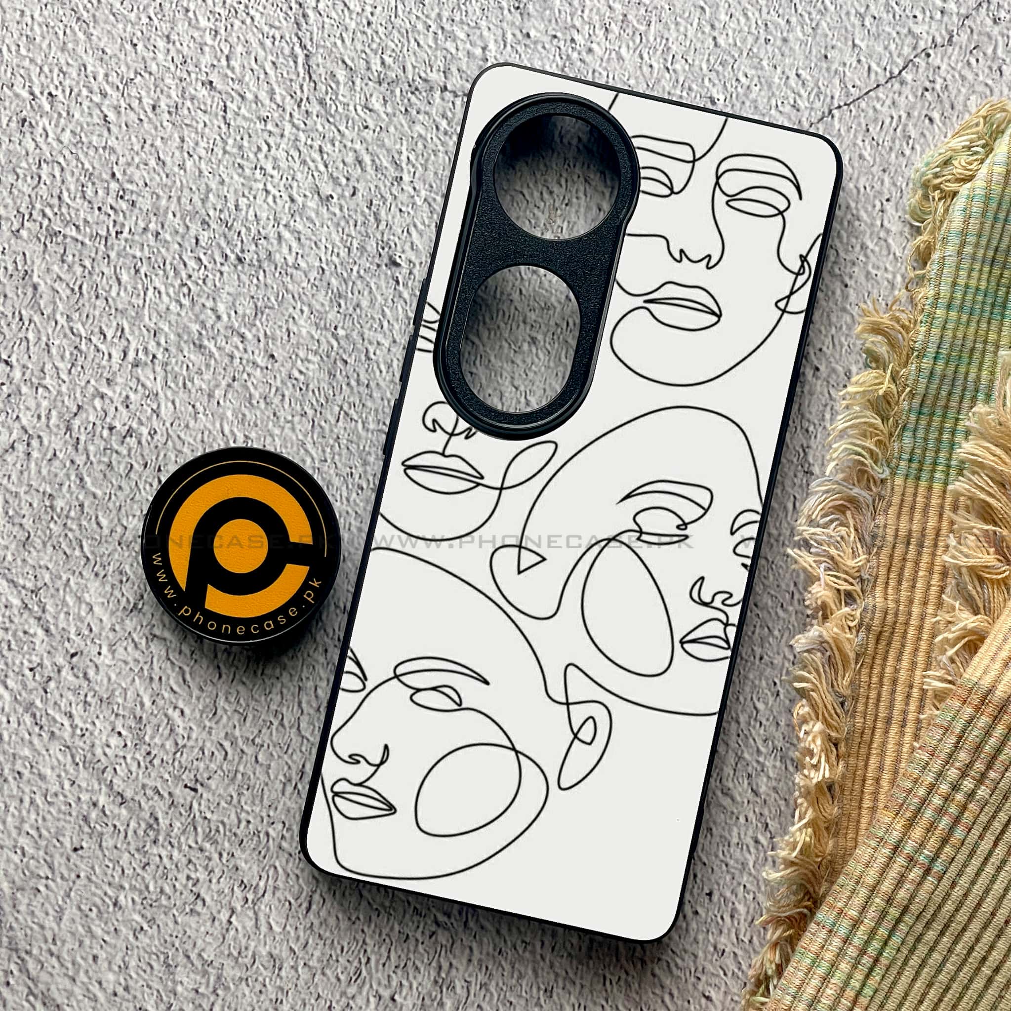 Vivo S19 Pro - Girls Line Art Series - Premium Metal Printed soft Bumper shock Proof Case
