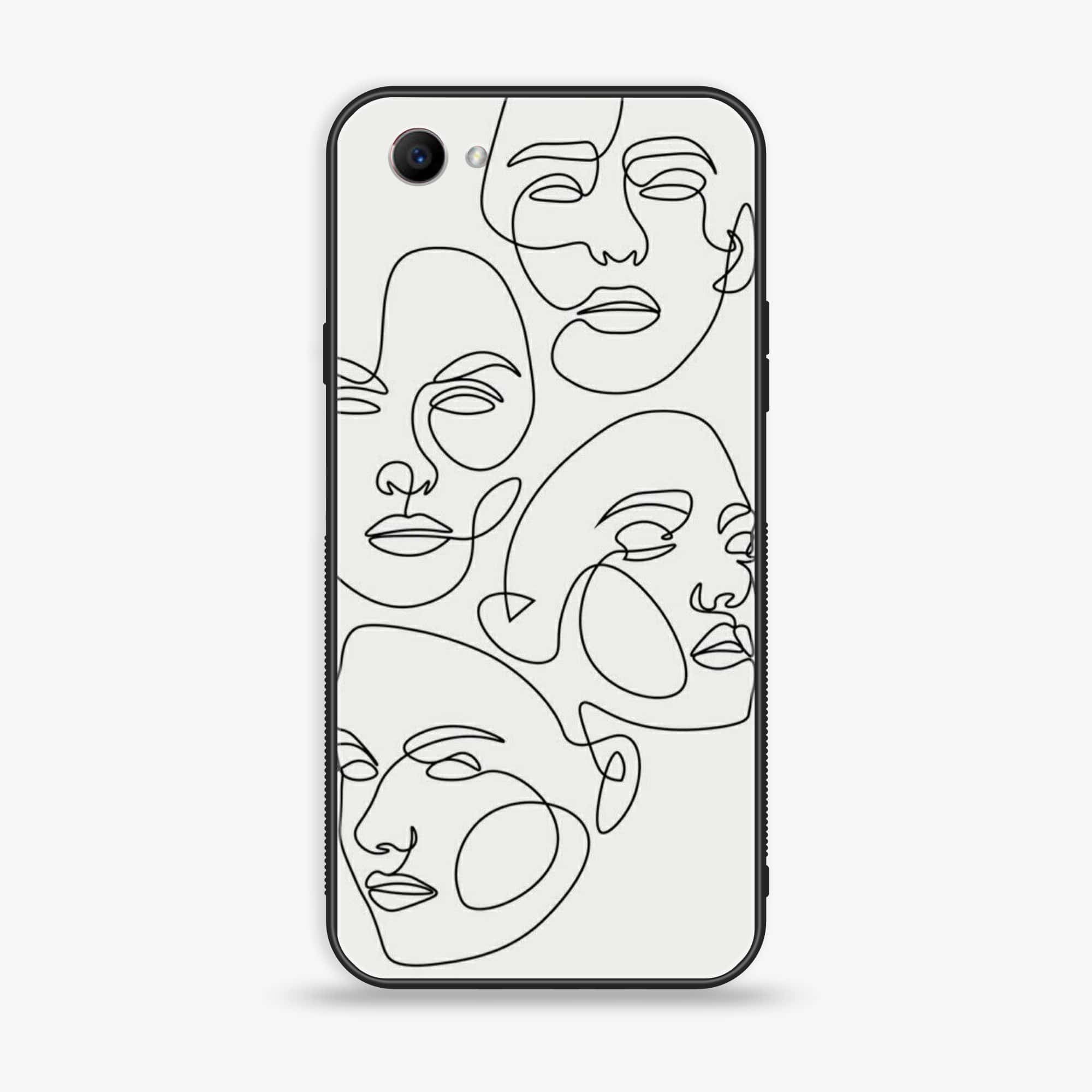 Oppo F7 Youth - Girls Line Art Series - Premium Printed Glass soft Bumper shock Proof Case