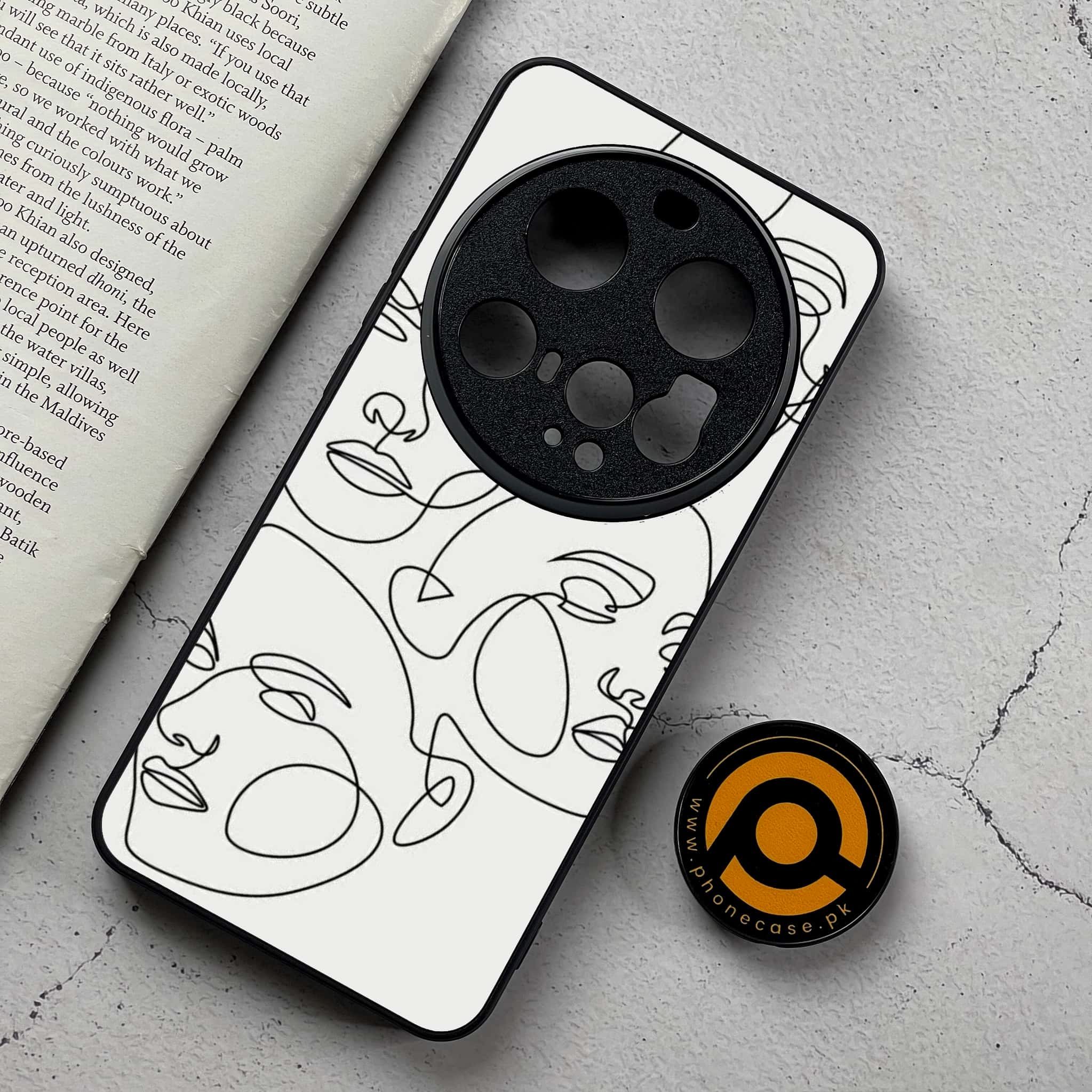 Xiaomi 15 Ultra - Girls Line Art Series - Premium Metal Printed Soft Bumper Shockproof Case