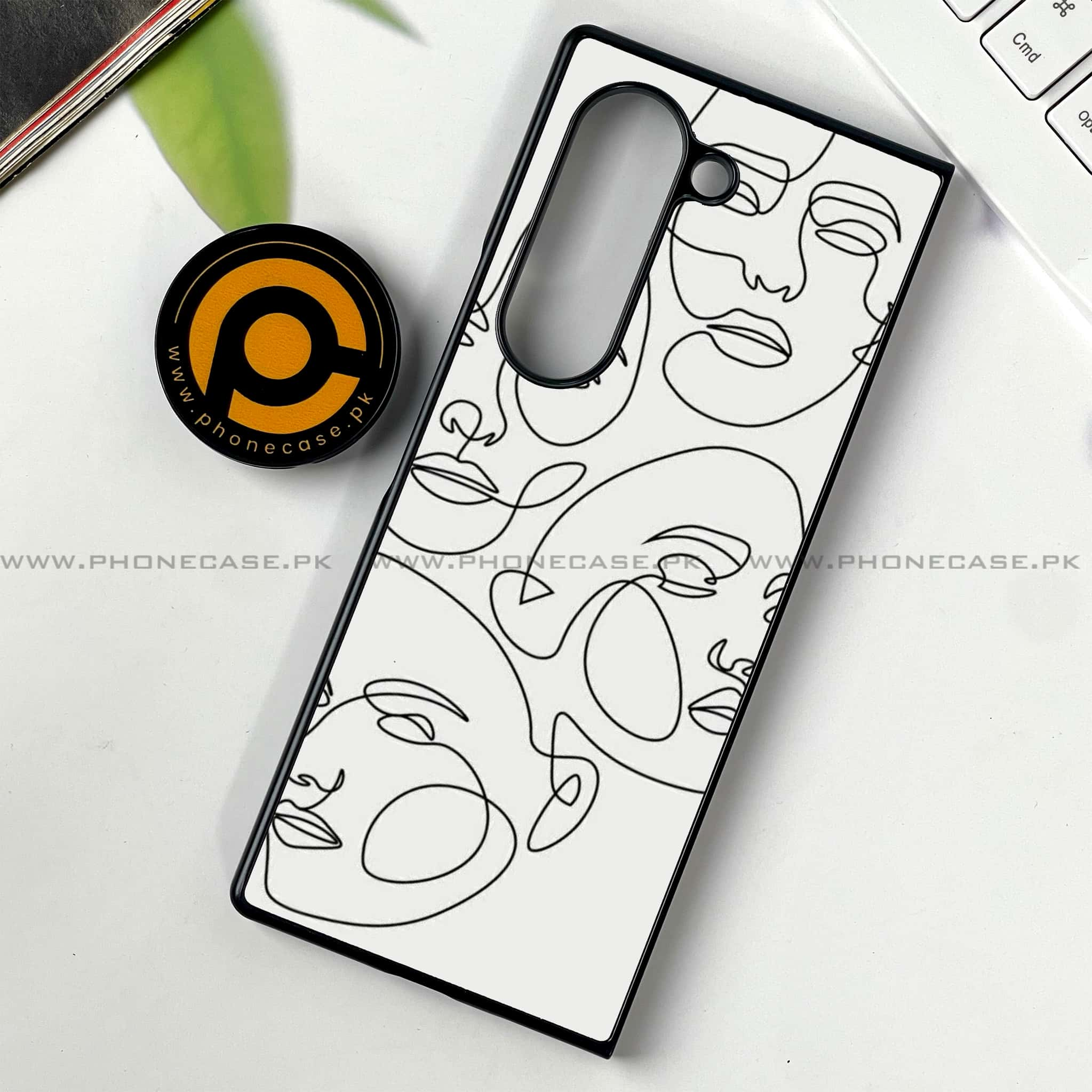 Samsung Galaxy Z Fold 6 - Girls Line Art Series - Premium Printed Metal soft Bumper shock Proof Case