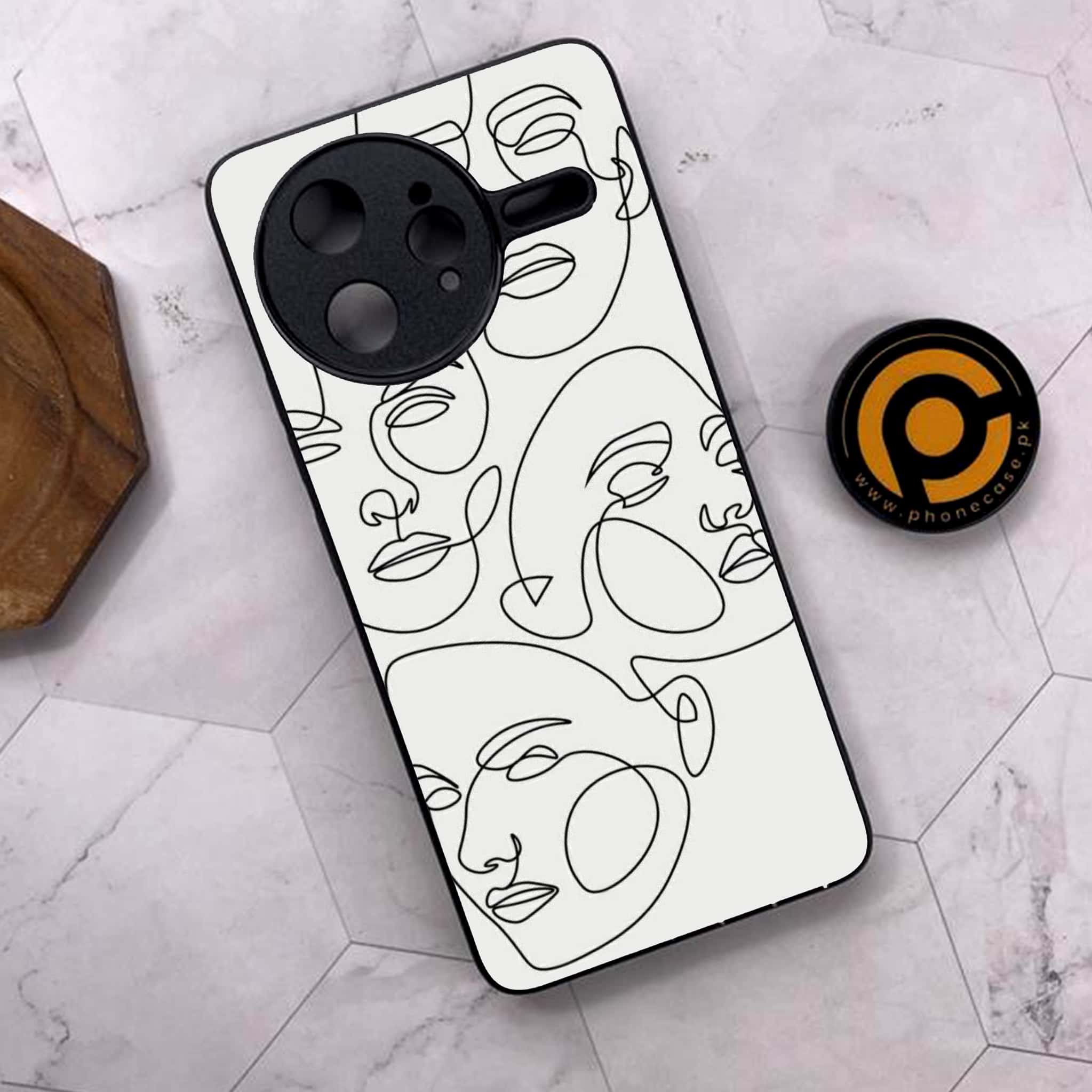 Xiaomi Poco F7 Ultra 5G - Girls Line Art Series - Premium Metal Printed soft Bumper shock Proof Case