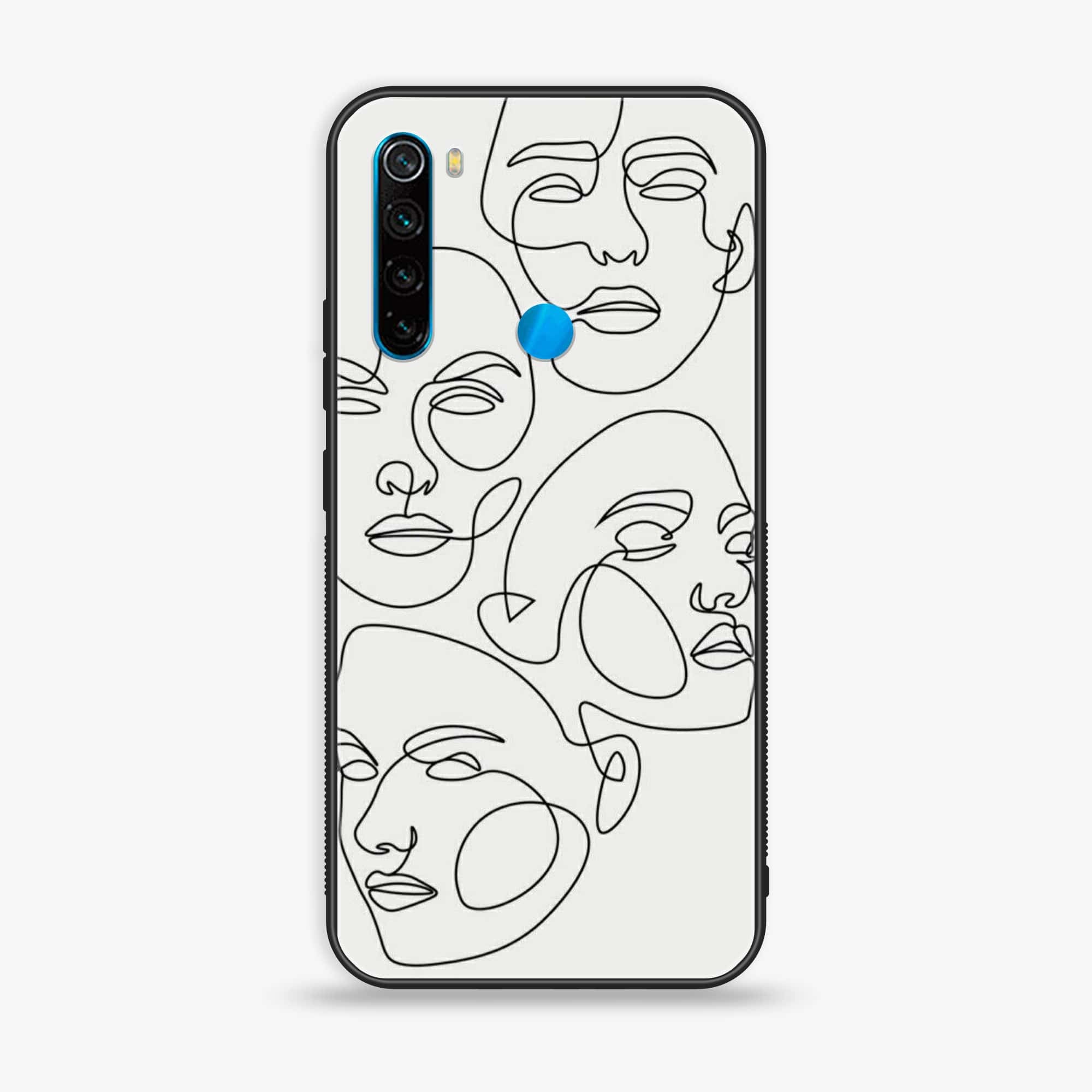 Redmi Note 8 - Girls Line Art Series - Premium Printed Glass soft Bumper shock Proof Case