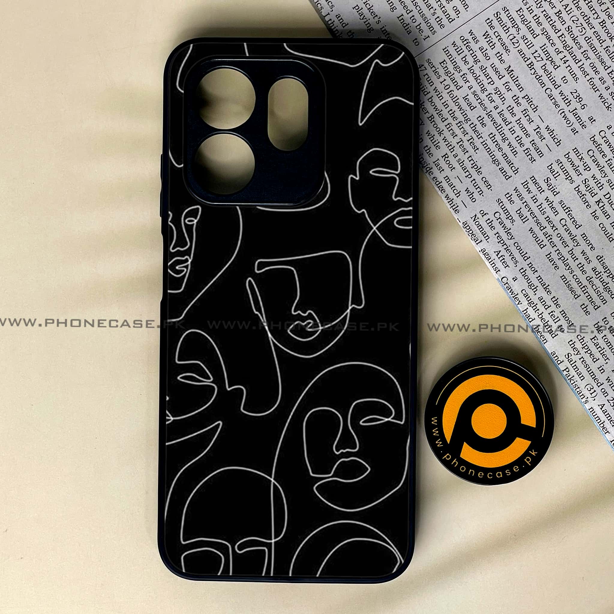 Infinix Smart 9 HD - Girls Line Art Series - Premium Metal Printed soft Bumper shock Proof Case