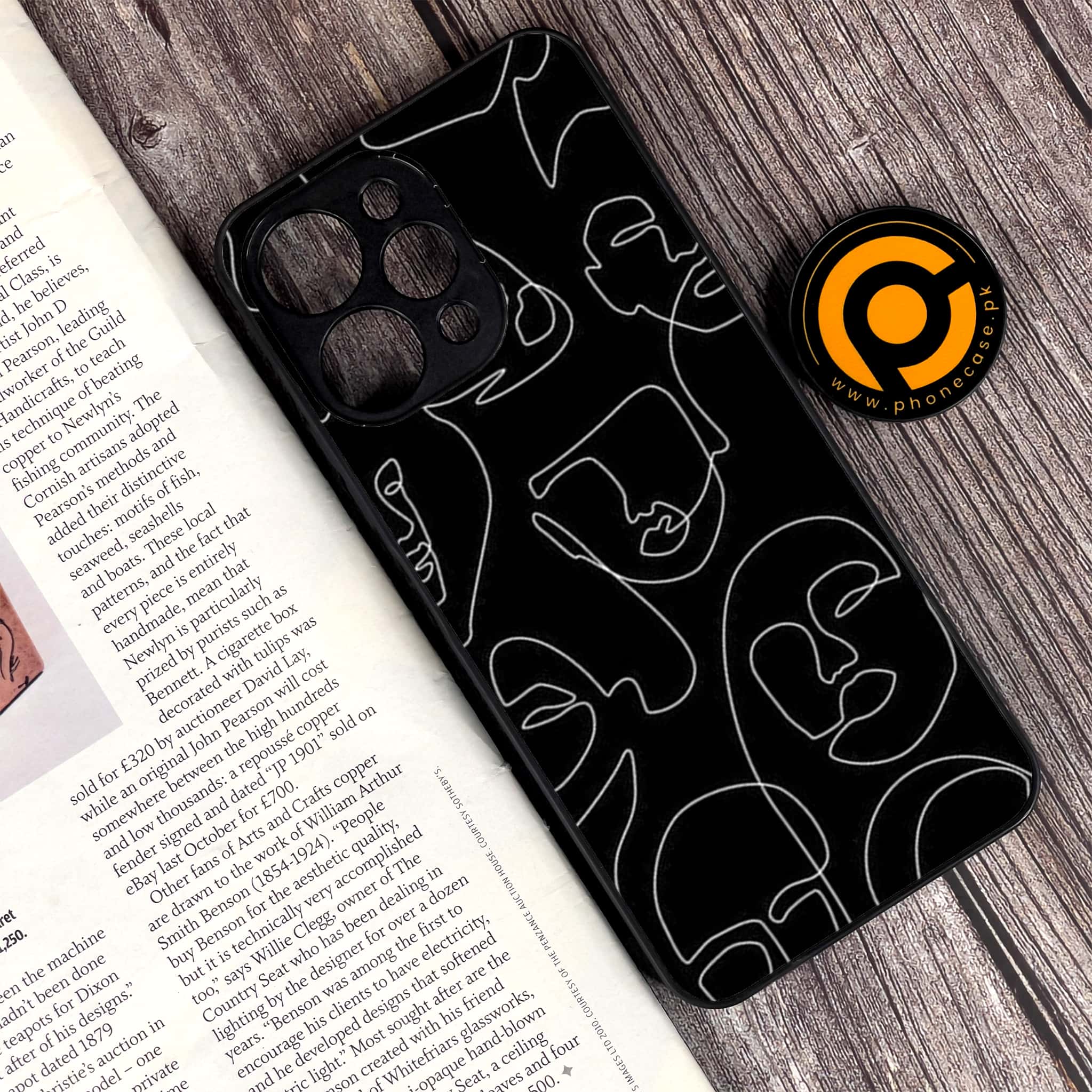 Xiaomi Redmi 12 - Girls Line Art Series - Premium Printed Glass soft Bumper shock Proof Case