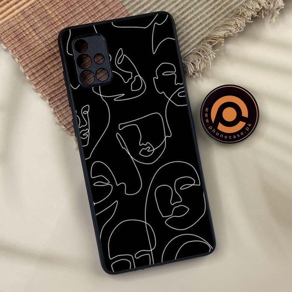 Samsung Galaxy A71 -  Girl Line Art Series - Premium Metal Printed soft Bumper shock Proof Case