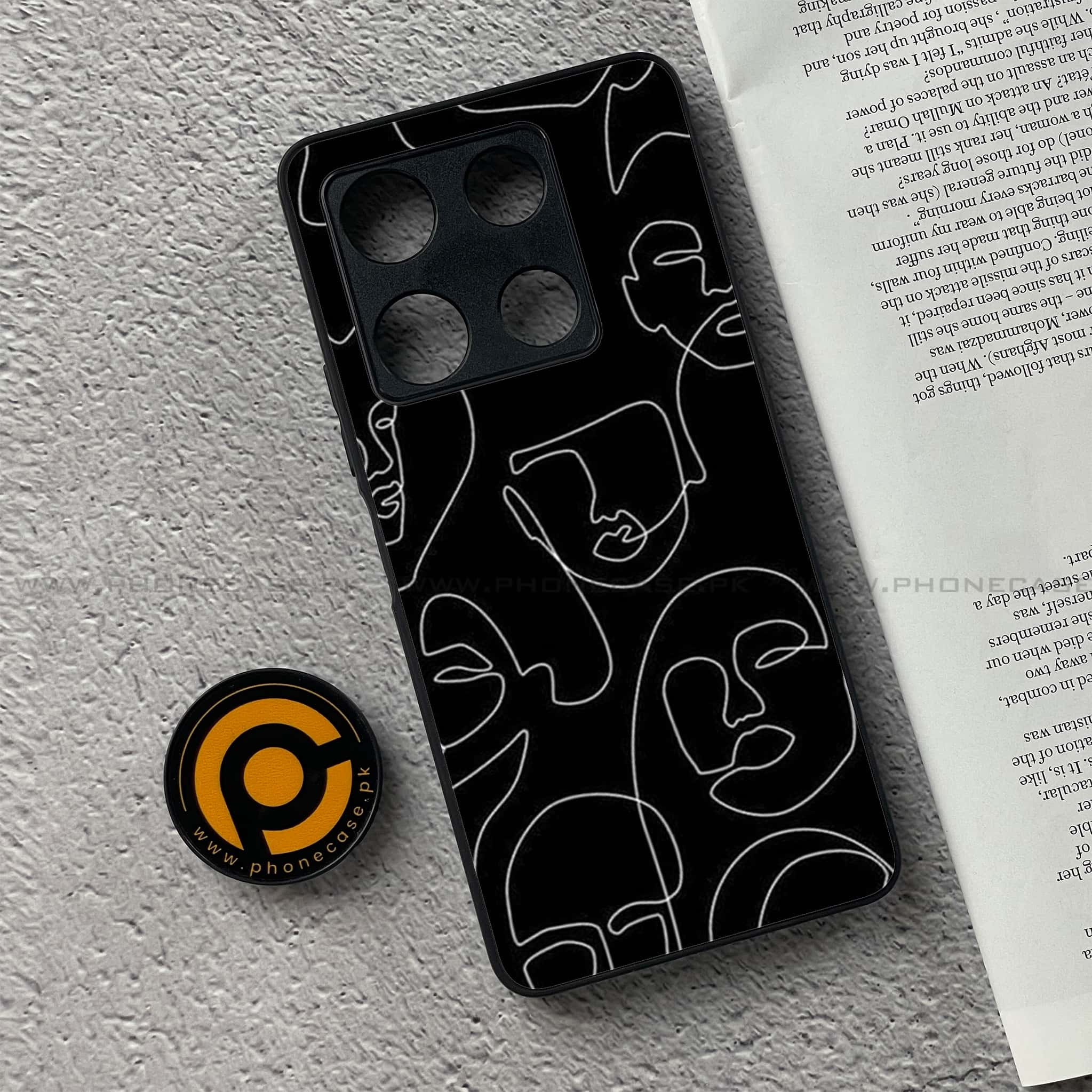 Infinix Note 30 Pro - Girls Line Art Series - Premium Metal Printed soft Bumper shock Proof Case