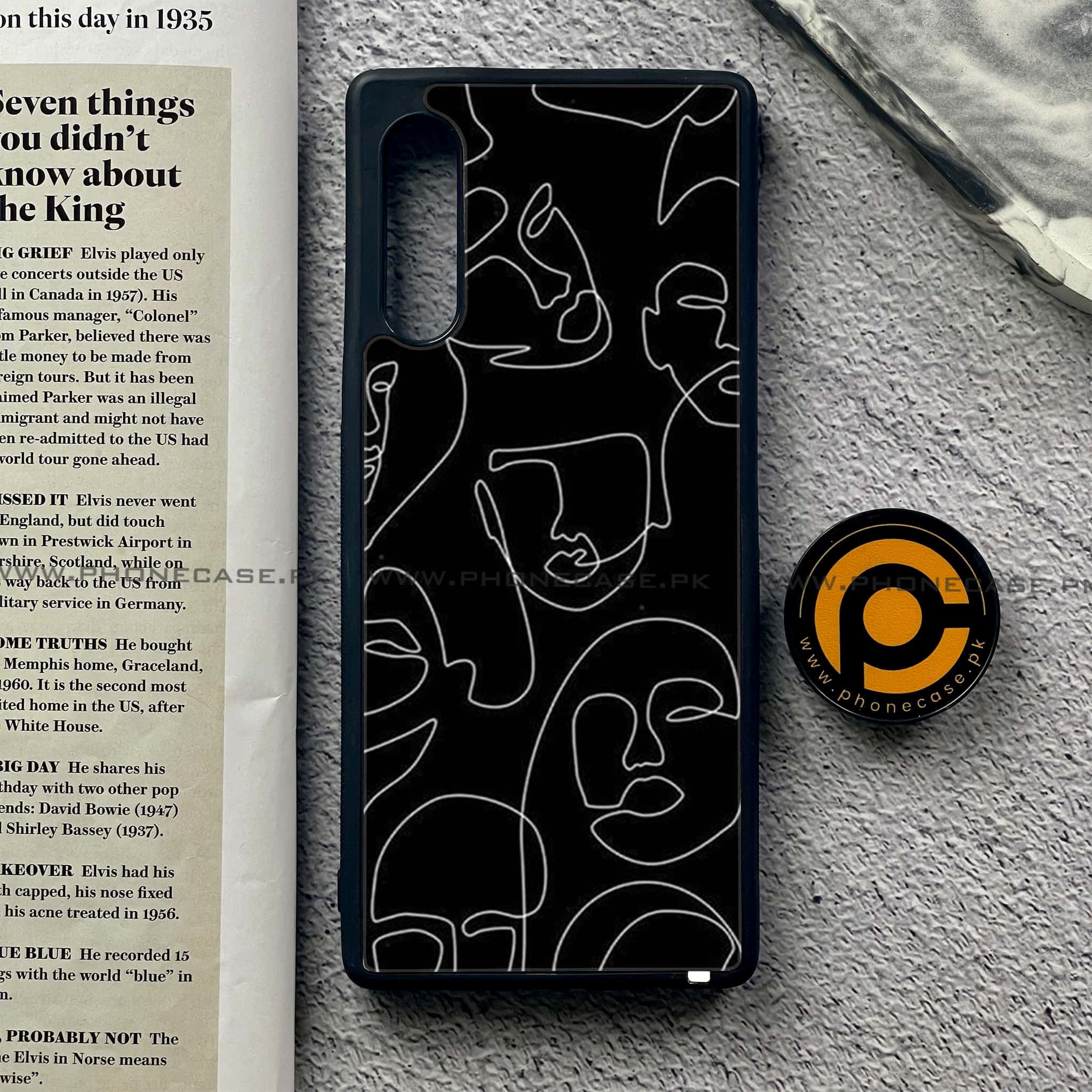 LG Velvet - Girls Line Art Series - Premium Printed Glass soft Bumper shock Proof Case