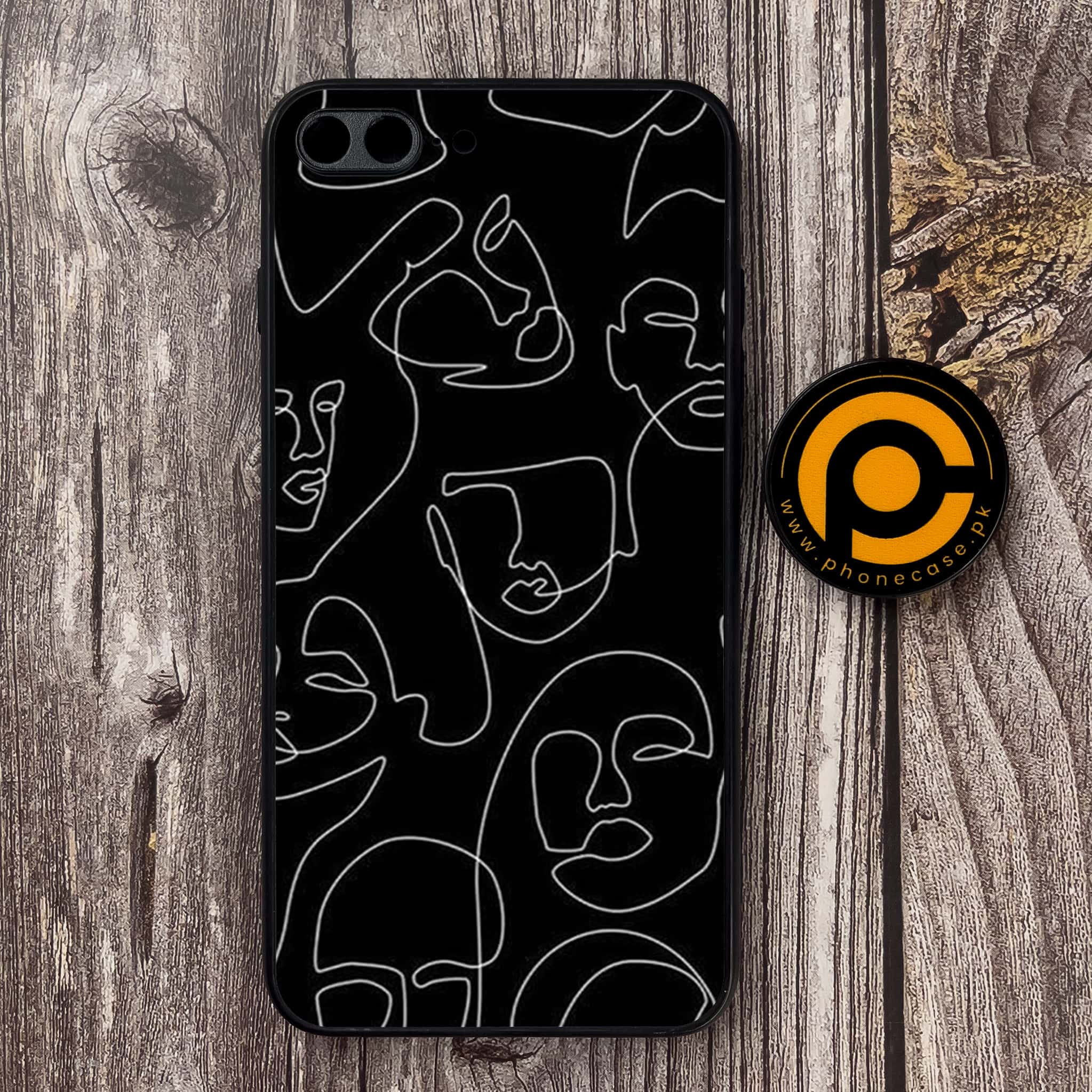 iPhone 7 Plus  - Girl Line Art Series - Premium Metal Printed soft Bumper shock Proof Case