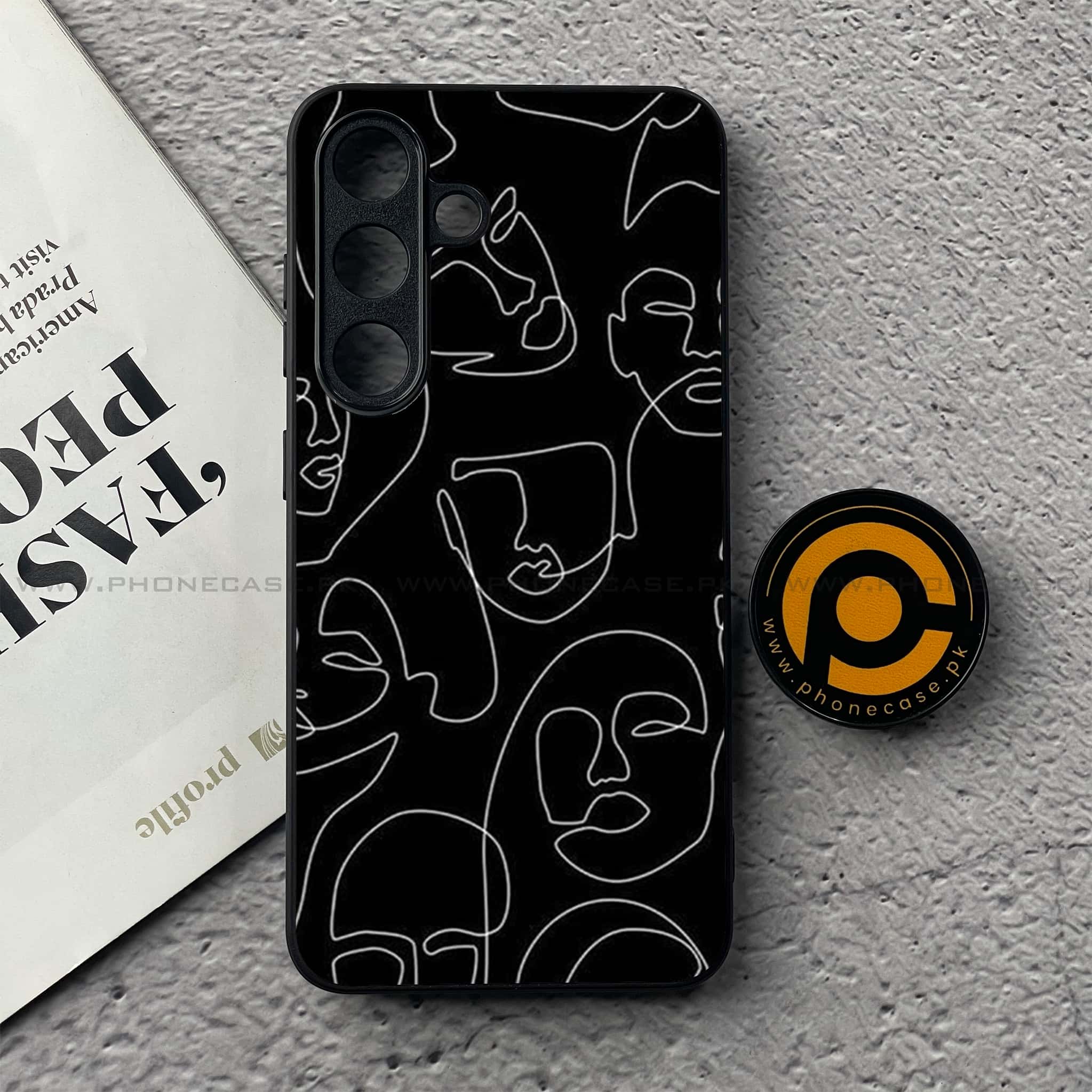 Samsung Galaxy S25 FE - Girls Line Art Series - Premium Metal Printed soft Bumper shock Proof Case