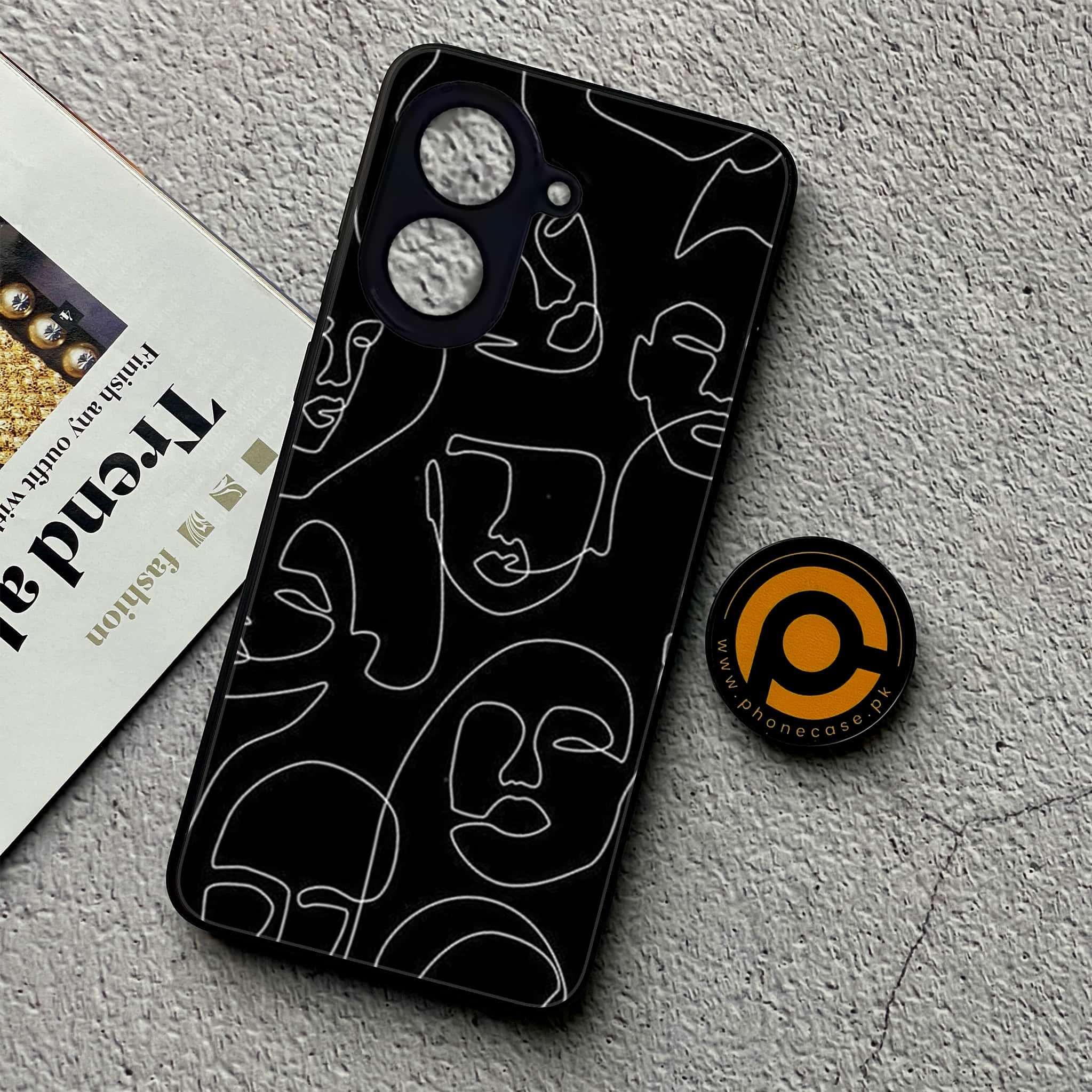 Xiaomi Redmi A5 - Girls Line Art Series - Premium Metal Printed soft Bumper shock Proof Case