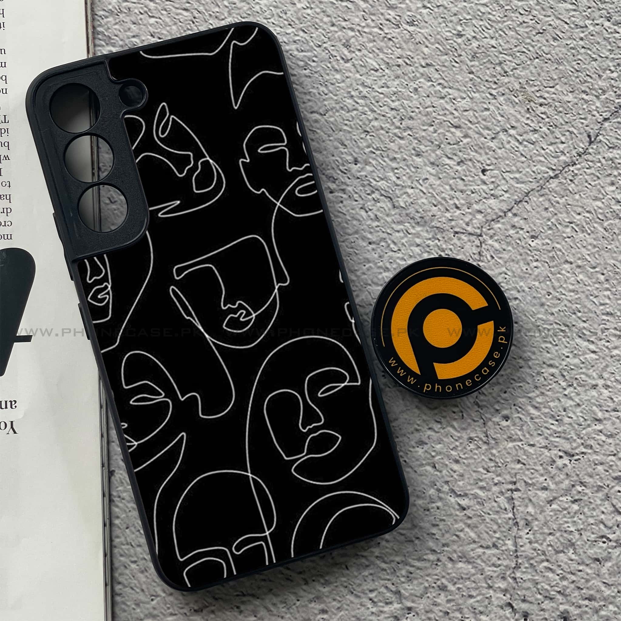 Samsung Galaxy S22 - Girls Line Art Series - Premium Metal Printed soft Bumper shock Proof Case