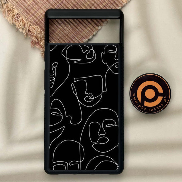 Google Pixel 6 - Girls Line Art Design 4 - Premium Metal Printed soft Bumper Shock Proof Case  CS-37493