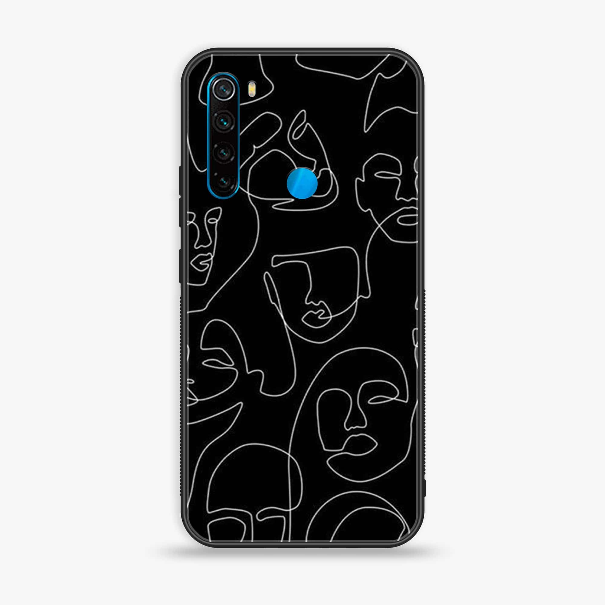 Redmi Note 8 - Girls Line Art Series - Premium Printed Glass soft Bumper shock Proof Case