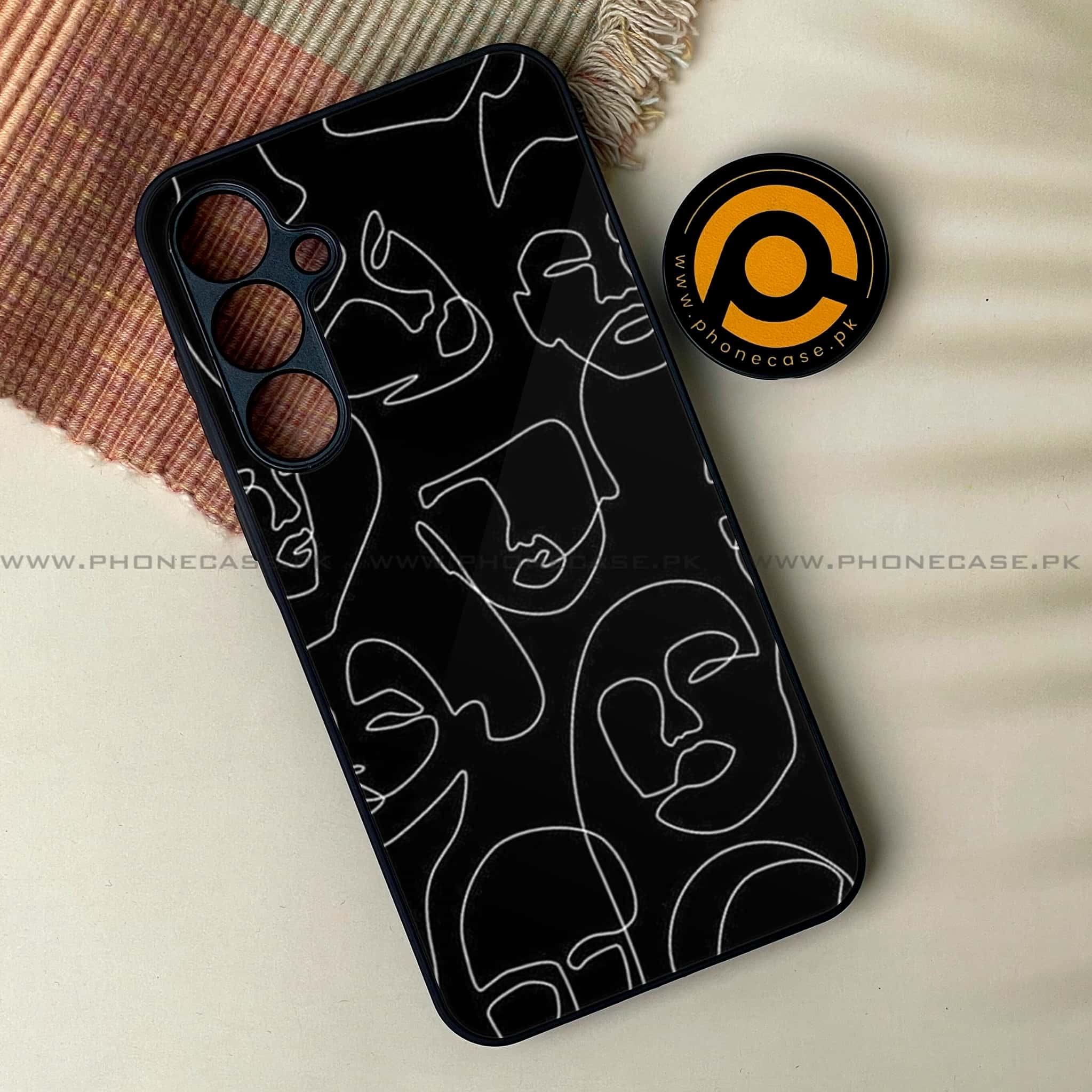 Samsung Galaxy A54 - Girls Line Art Series - Premium Printed Glass soft Bumper shock Proof Case