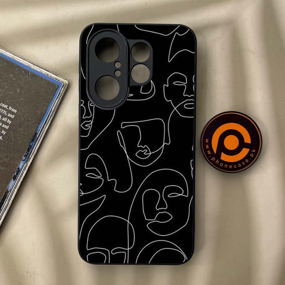 Vivo X200 FE - Girls Line Art Series - Premium Metal Printed soft Bumper Shock Proof Case