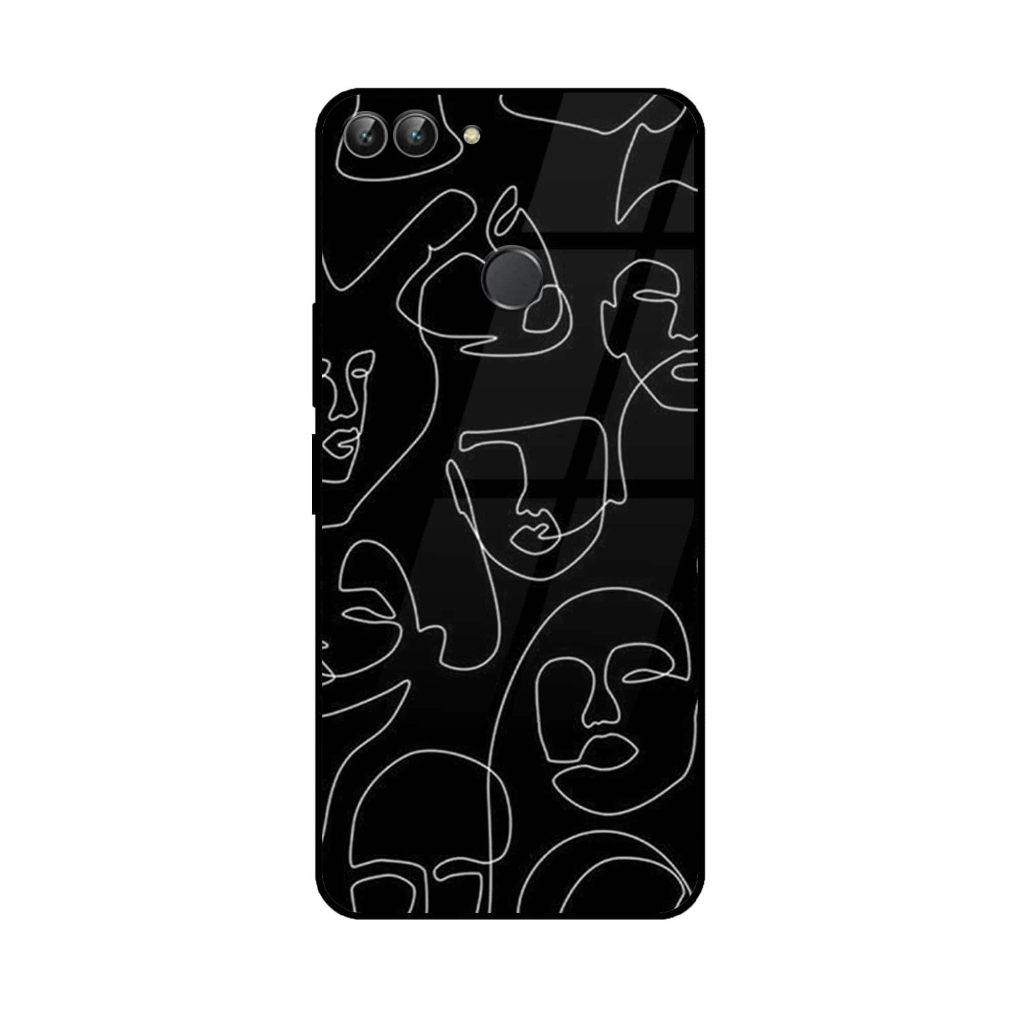 Huawei P Smart - Girls Line Art Series - Premium Printed Glass soft Bumper shock Proof Case