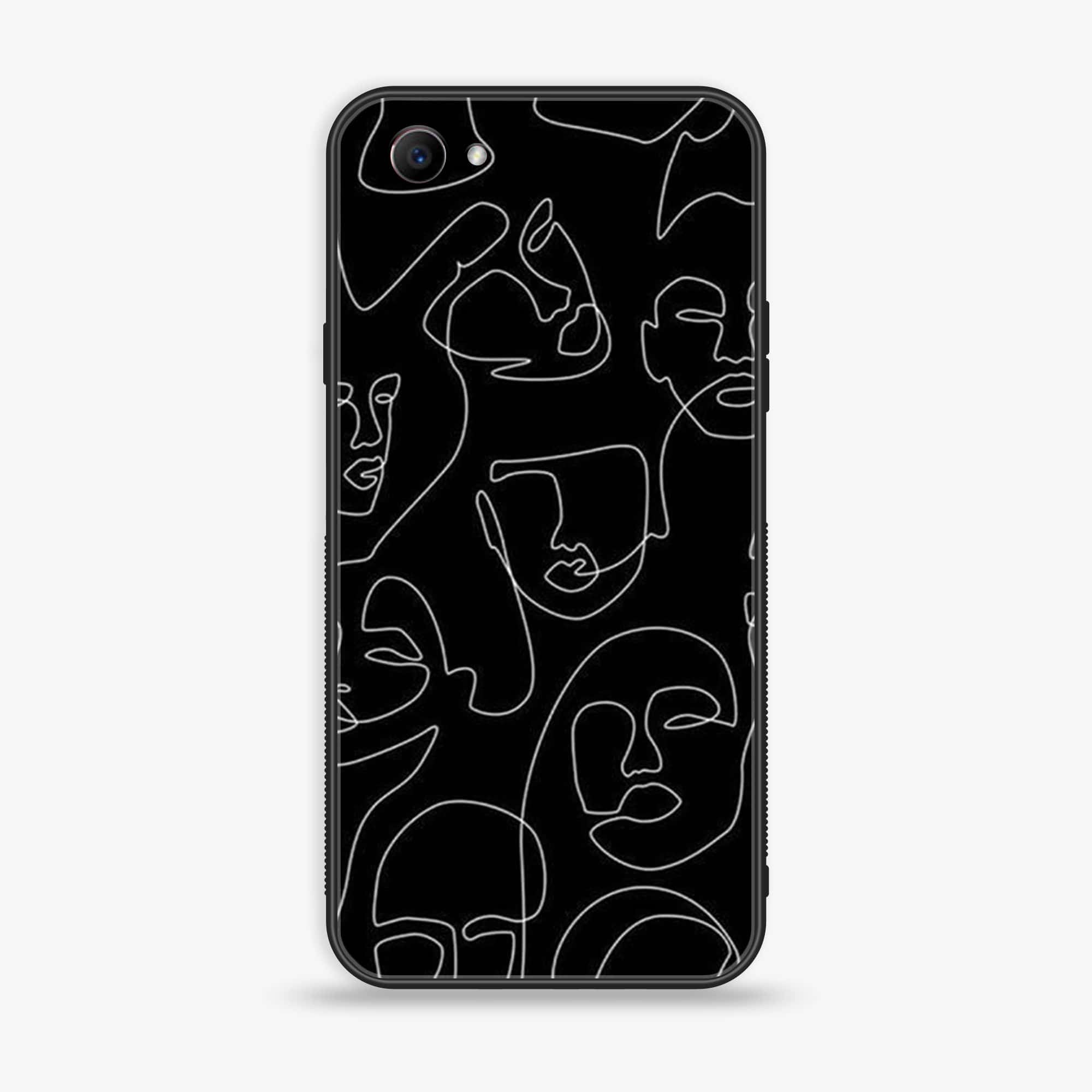 Oppo F7 Youth - Girls Line Art Series - Premium Printed Glass soft Bumper shock Proof Case